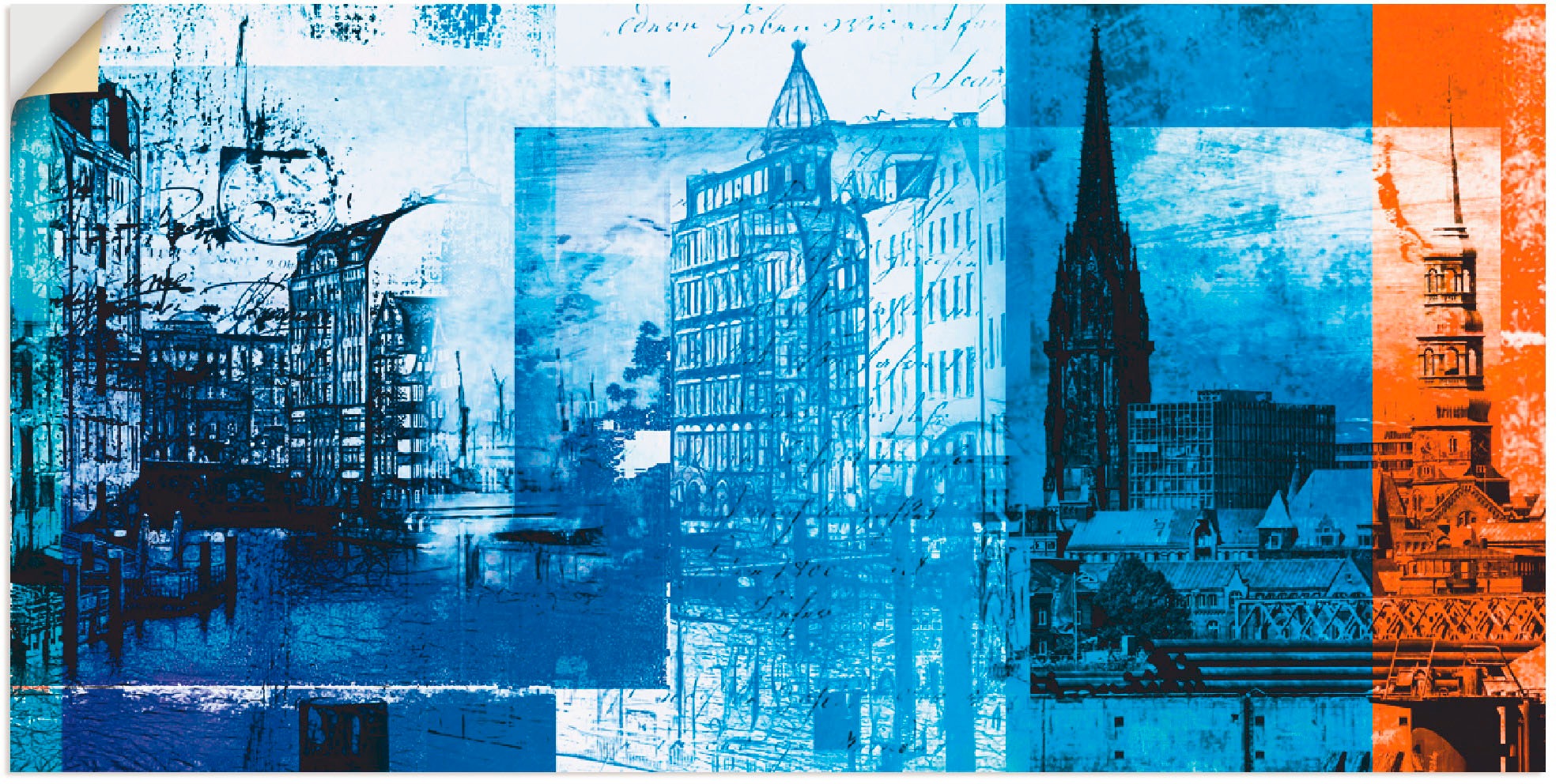 Artland Wandbild »Hamburg Collage IV«, Deutschland, (1 St.), in vielen Größen & Produktarten -Leinwandbild, Poster, Wandaufkleber / Wandtattoo auch für Badezimmer geeignet
