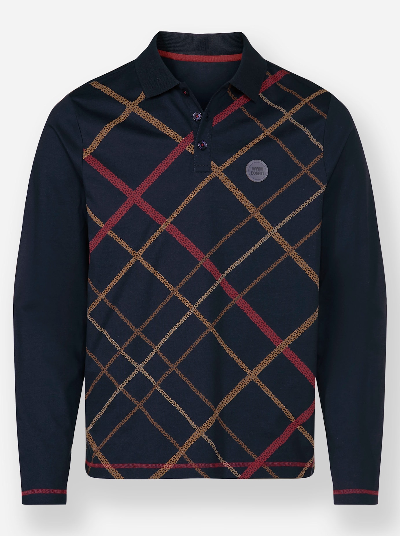 Marco Donati Poloshirt »Langarm-Poloshirt«, (1 tlg.)