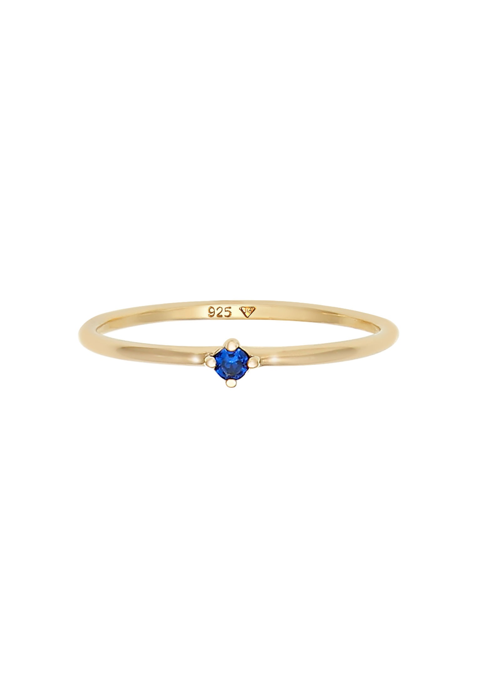 Elli Silberring »Ring Solitär synthetischer Saphir Blau 925 Silber«