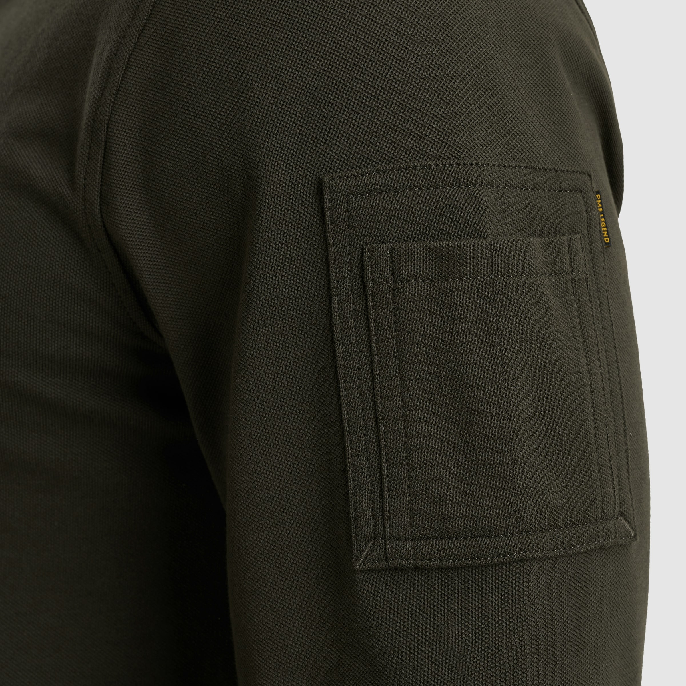 PME LEGEND Langarm-Poloshirt, mit Logo Stickerei