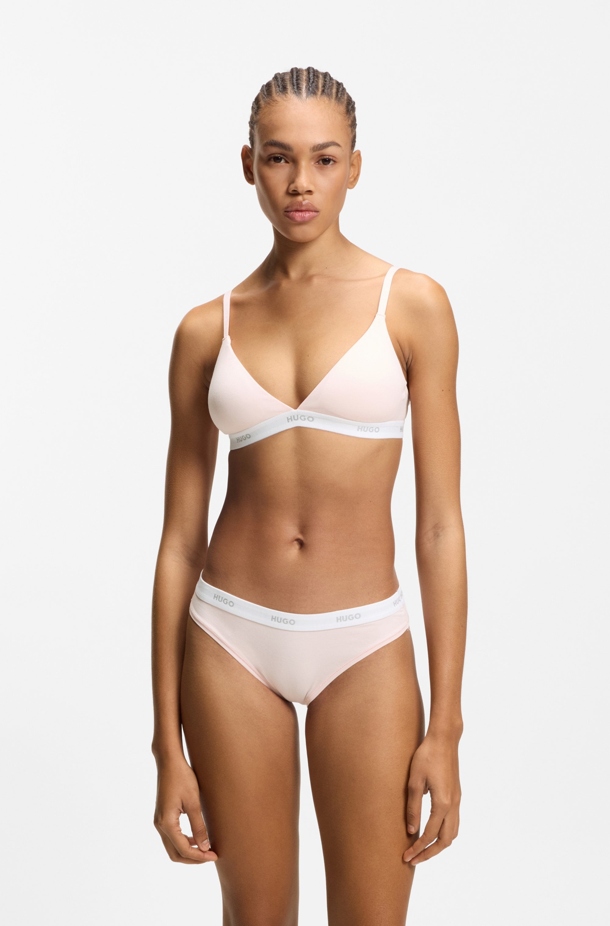 HUGO Underwear Triangel-BH »aus Stretch-Baumwolle mit Logo-Unterbrustband« mit herausnehmbaren Polstern, geformte Körbchen