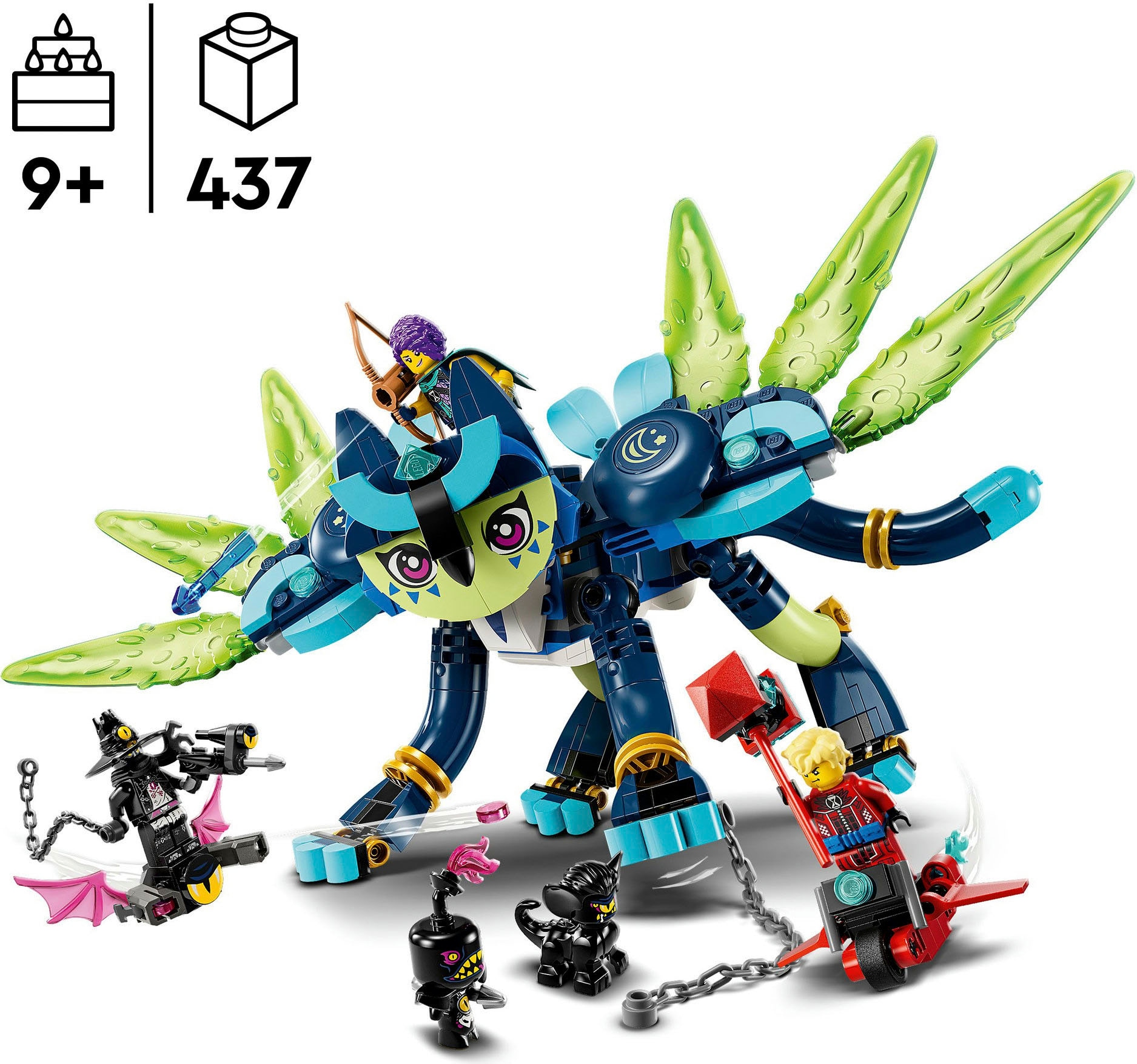 LEGO® Konstruktionsspielsteine »Zoey und die Katzeneule Zian (71476), LEGO DREAMZzz«, (437 St.), Made in Europe