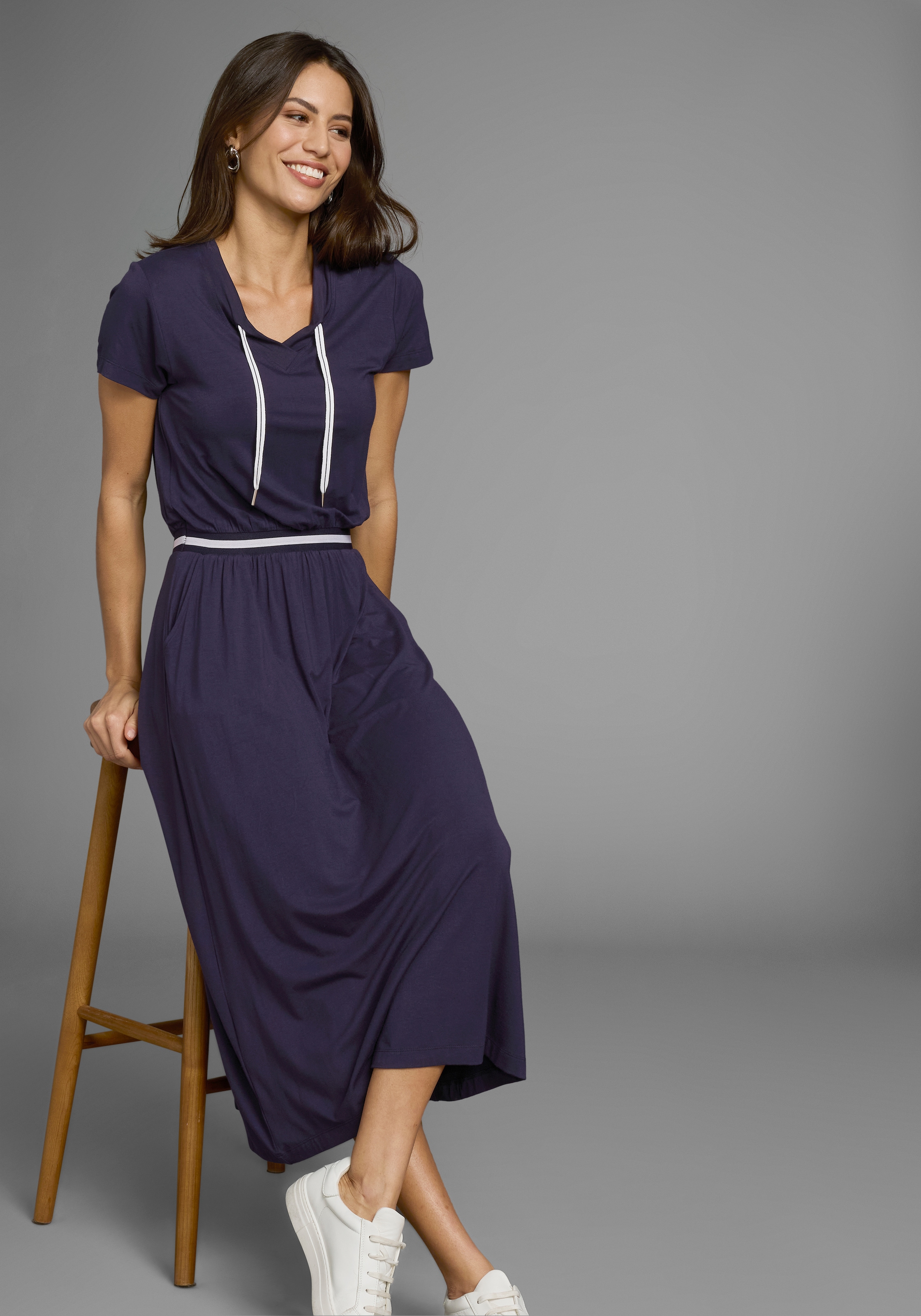 Laura Scott Sommerkleid, mit Rippeneinsatz am Bund mit Kontraststreifen - NEUE KOLLEKTION