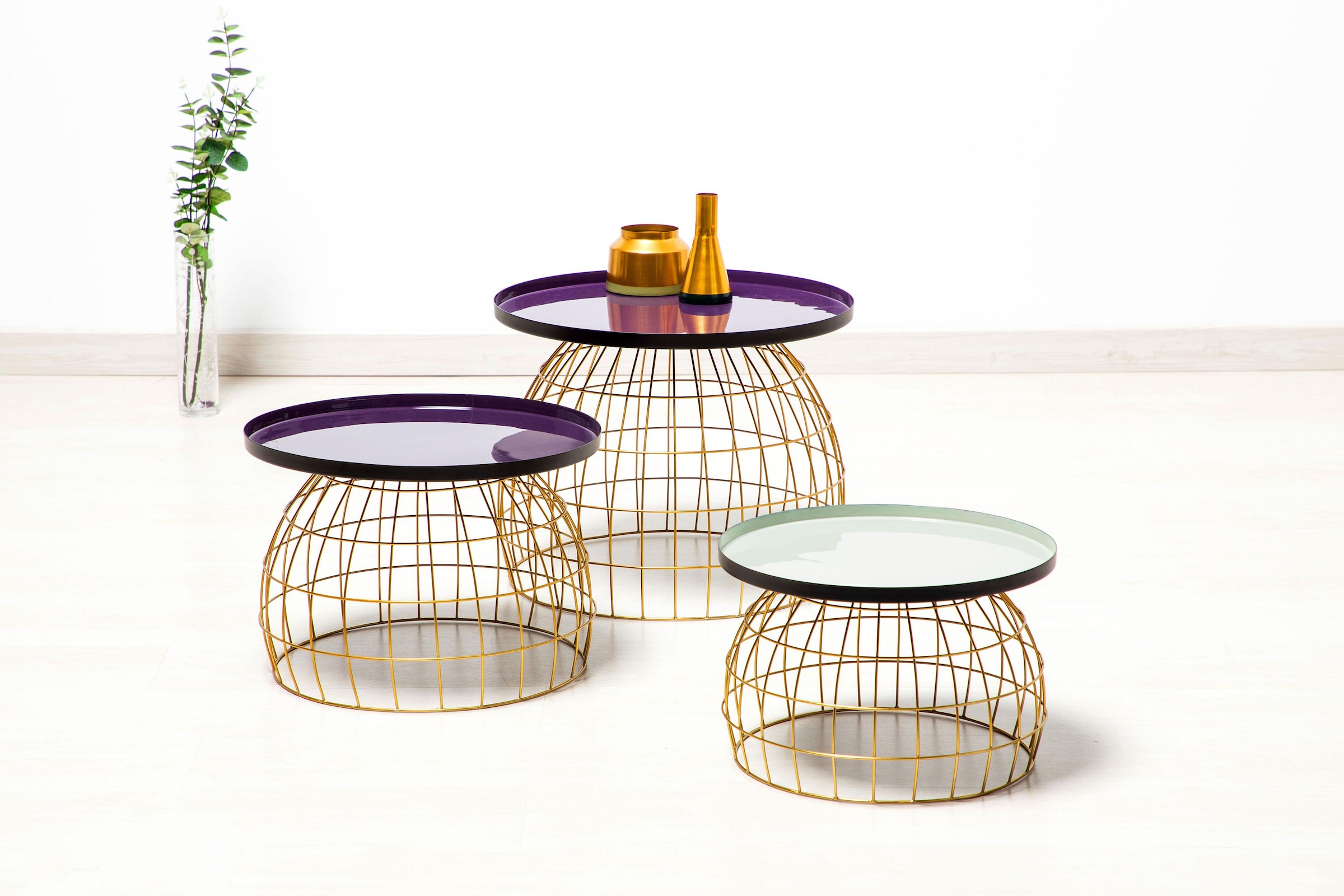 Kayoom Beistelltisch »Laudatio Beistelltisch-Set, Beistelltische im 3er-Set,Gitteroptik« Set, 3 Stk. tlg. 3er-Set, vielfältig einsetzbar, aktuelle Farben