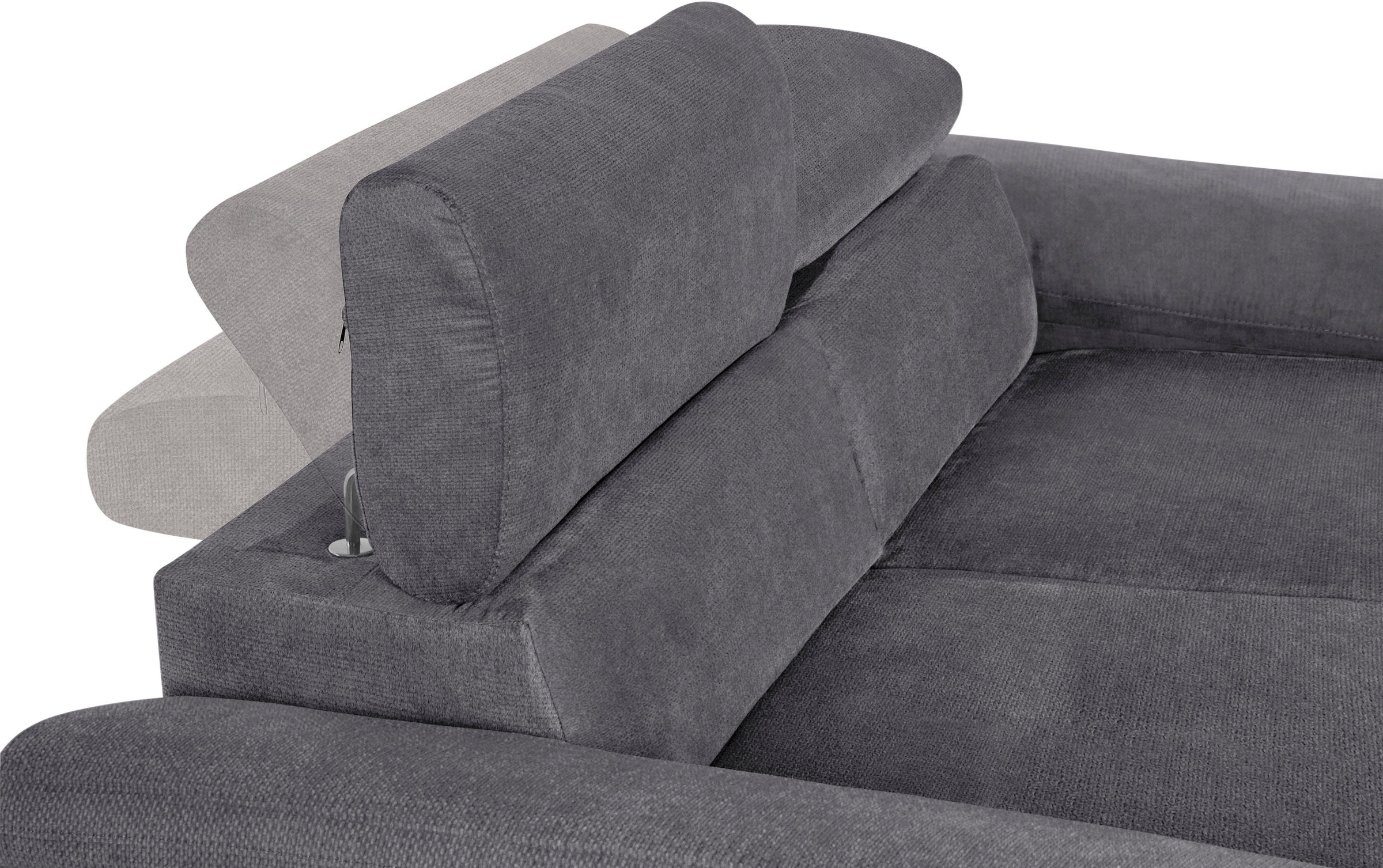COTTA Polstergarnitur »Komaris«, (Set), Set bestehend aus: 2-Sitzer mit Kopfteilverstellung & Hocker