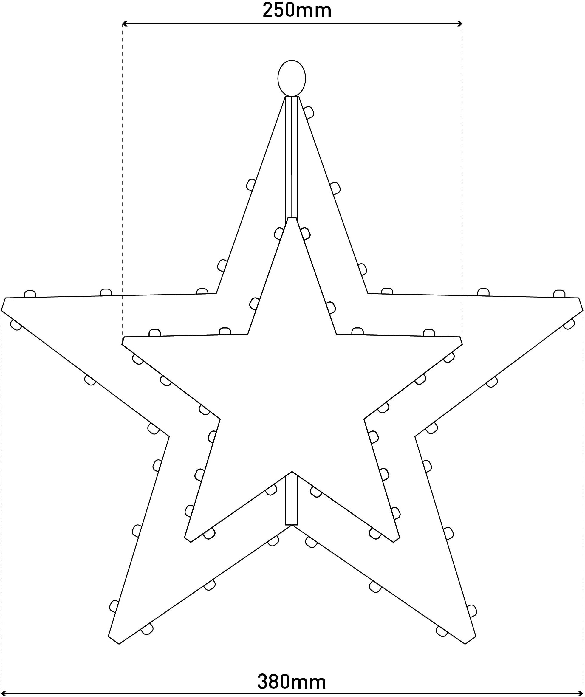 näve Dekolicht »3D Stern« LED-Modul Warmweiß Weihnachtsdeko aussen