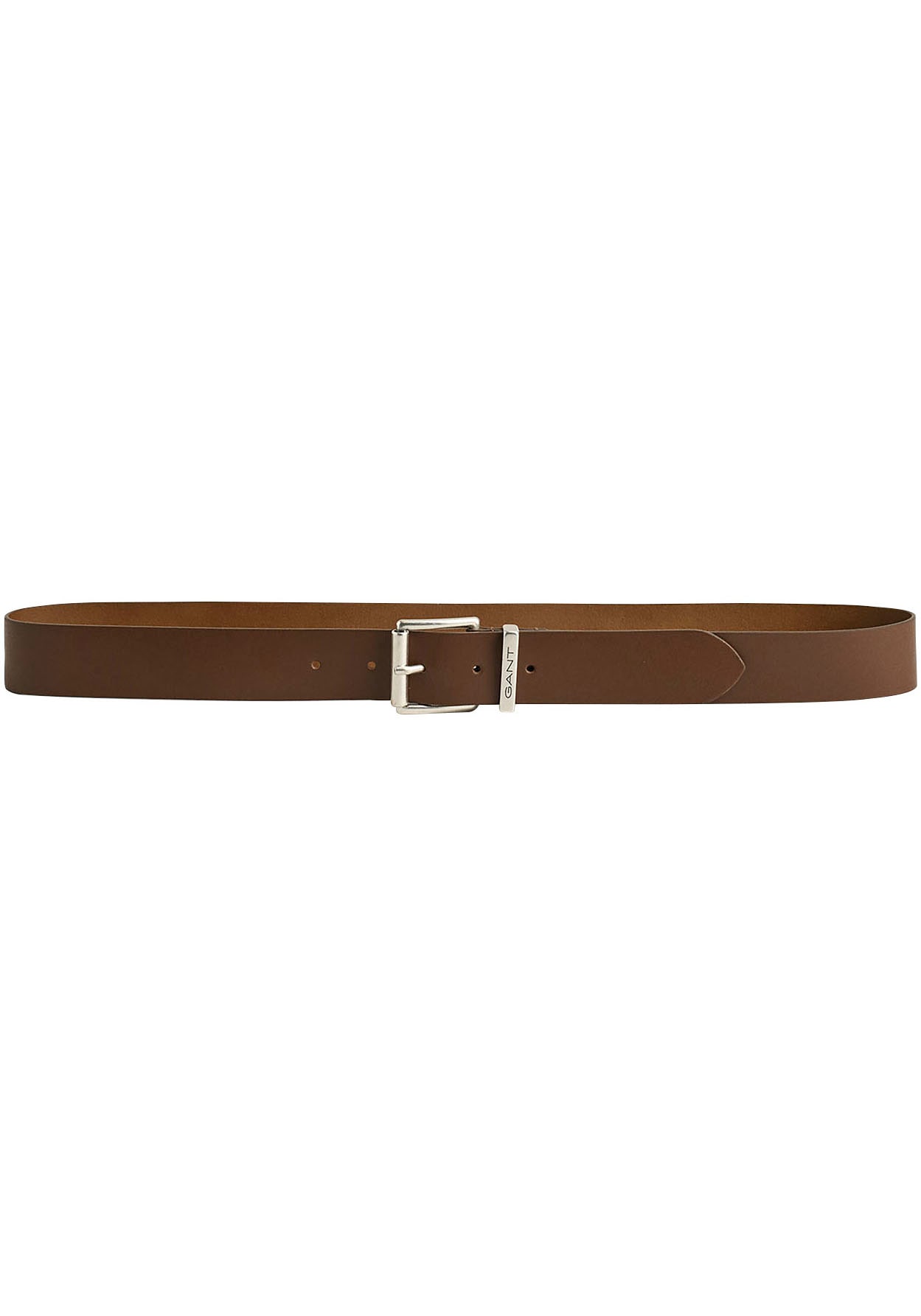 Gant Ledergürtel »LOGO LEATHER BELT«, mit silberner Schnalle, Dornschließe, 100% Echt Leder, Langlebig