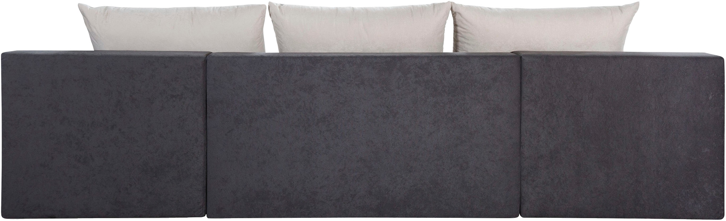 COLLECTION AB Wohnlandschaft »Josy, U-Form, Schlafsofa mit Bettkasten«, (Cord-/Mix), flexible Recamiere, Breite: 269cm, inklusive Rückenkissen