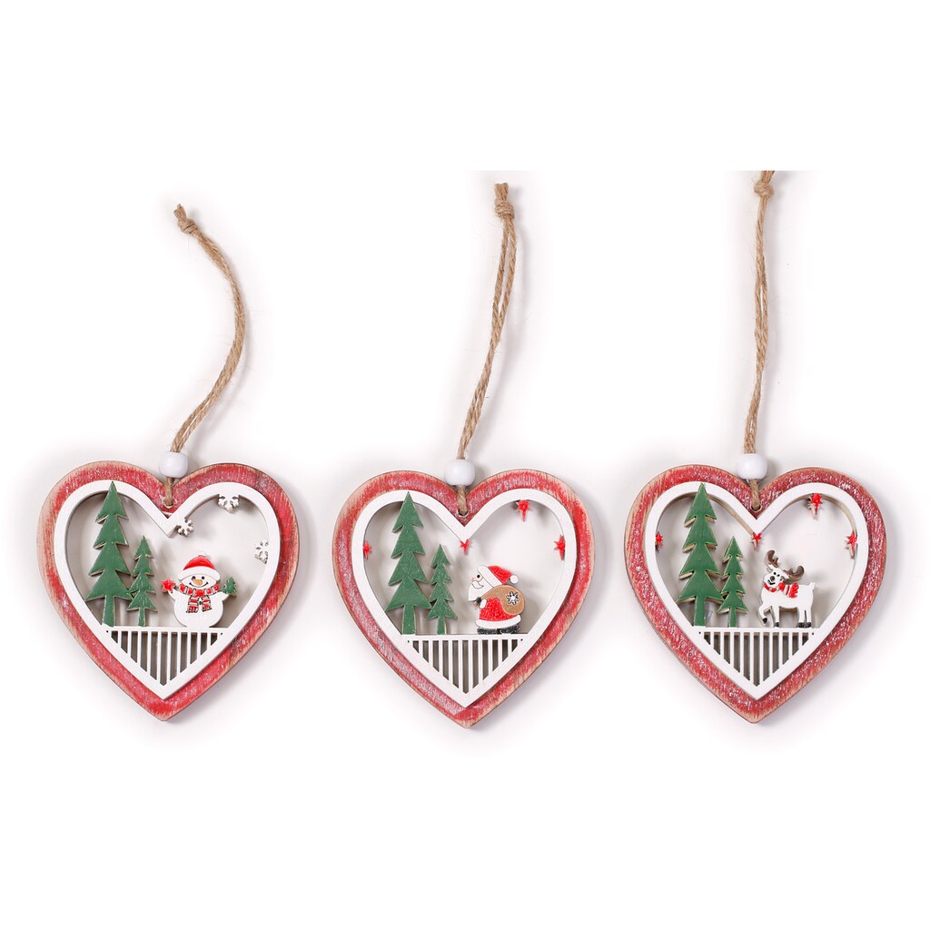 CHRISTMAS GOODS by Inge Baumbehang »Herz, Weihnachtsdeko, Christbaumschmuck«, (Set, 6 St.)