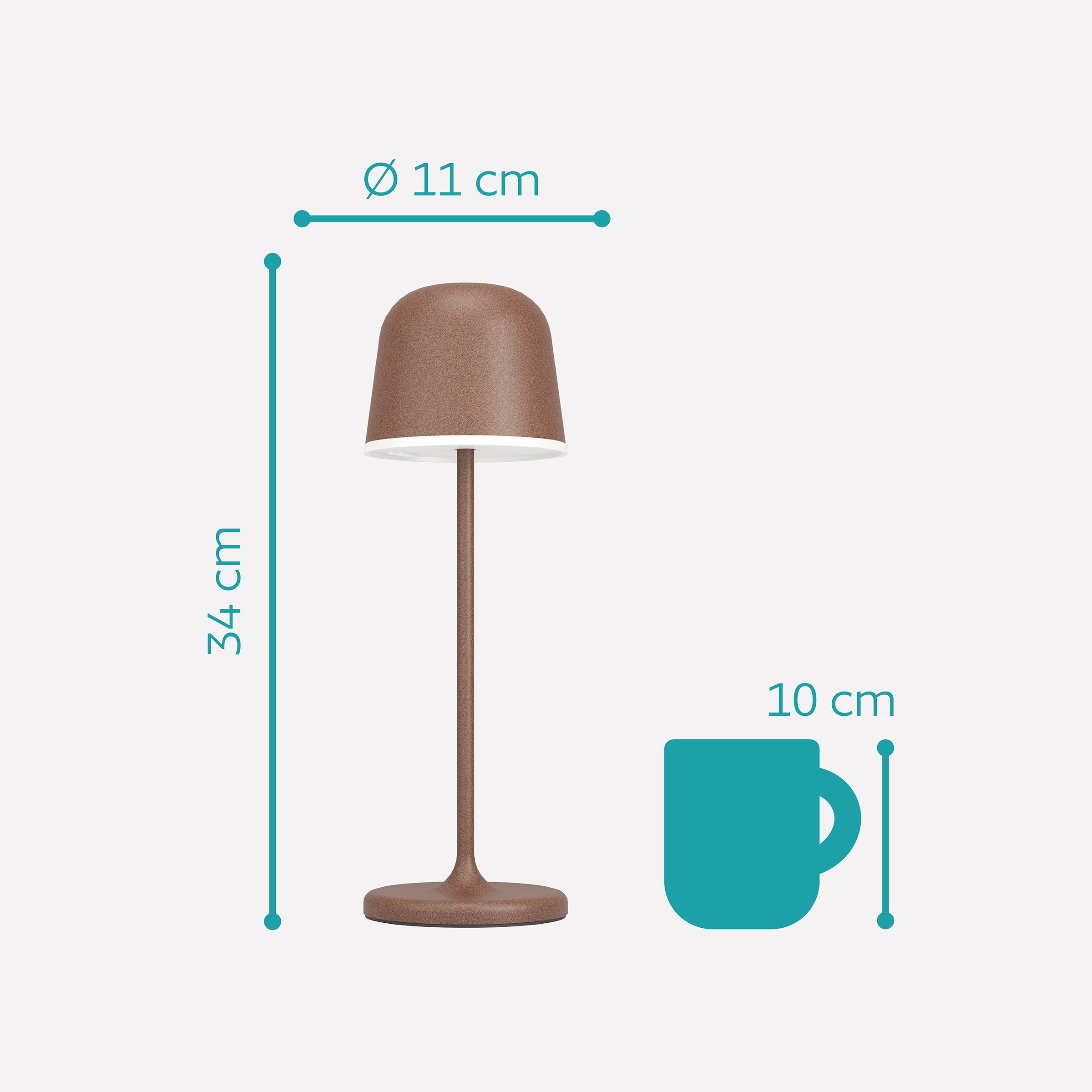 EGLO Tischleuchte »MANNERA« LED-Modul 1 Stk. Warmweiß Nachttischlampe Touch dimmbar, kabellos, Tischleuchte, USB-Port, IP54