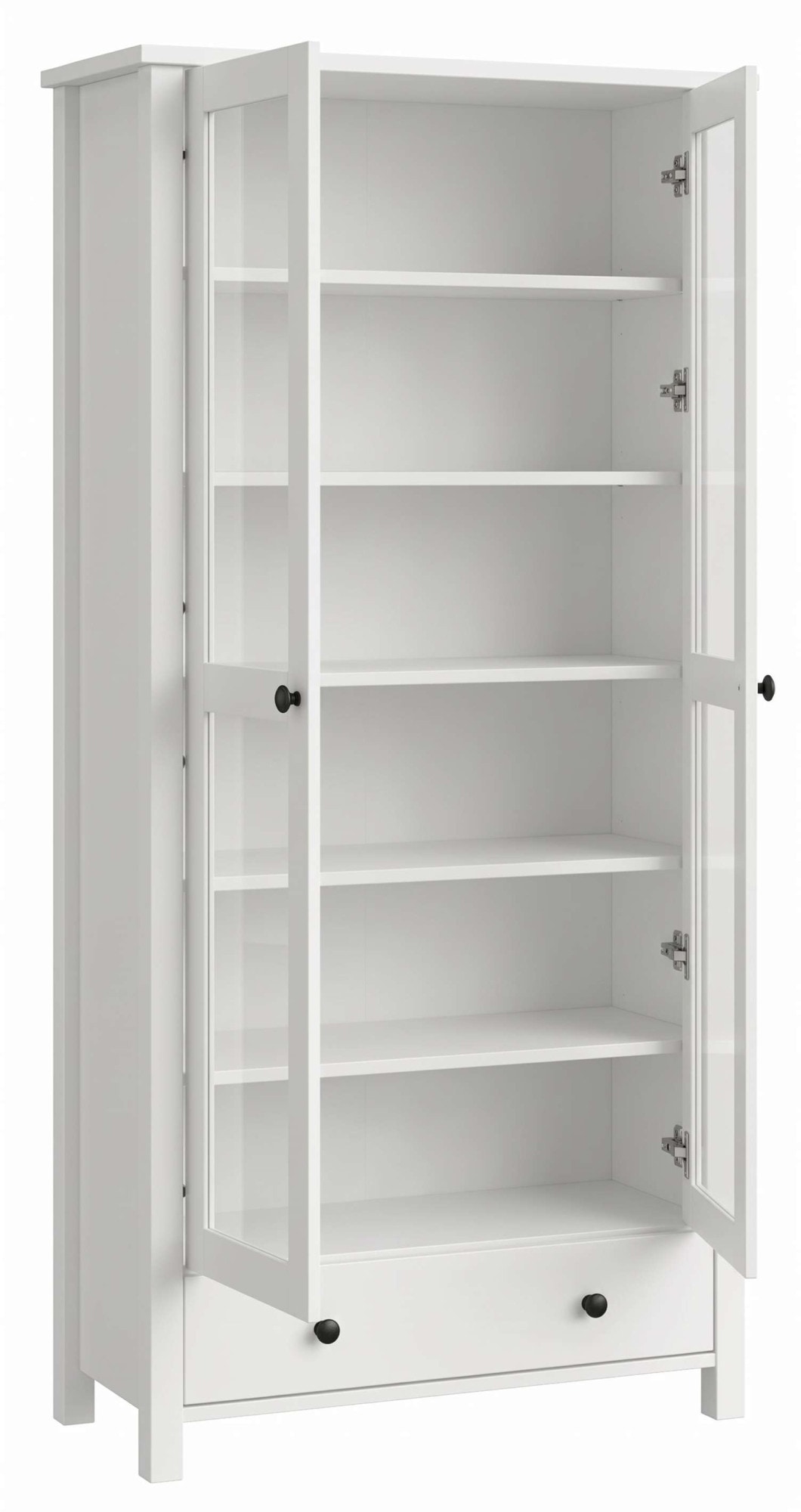 OTTO home Vitrine »Mikkeli Glasvitrine mit 1 Schubkasten, Knopfgriffen aus Metall« aus massiver FSC®-zertifizierter Kiefer, moderner Landhausstil