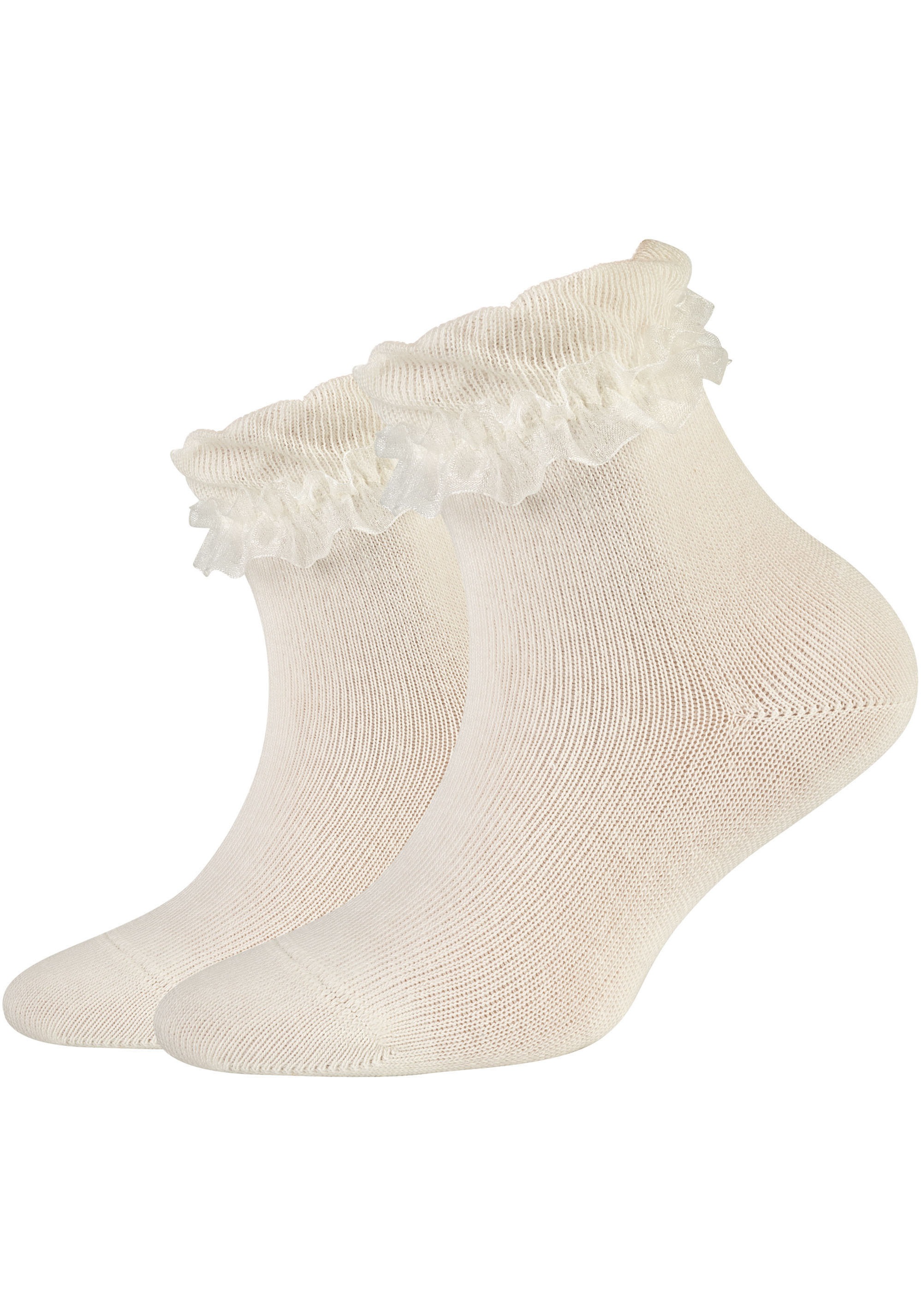 Camano Socken »ca-soft«, (4 Paar), mit romantischem Rüschendesign