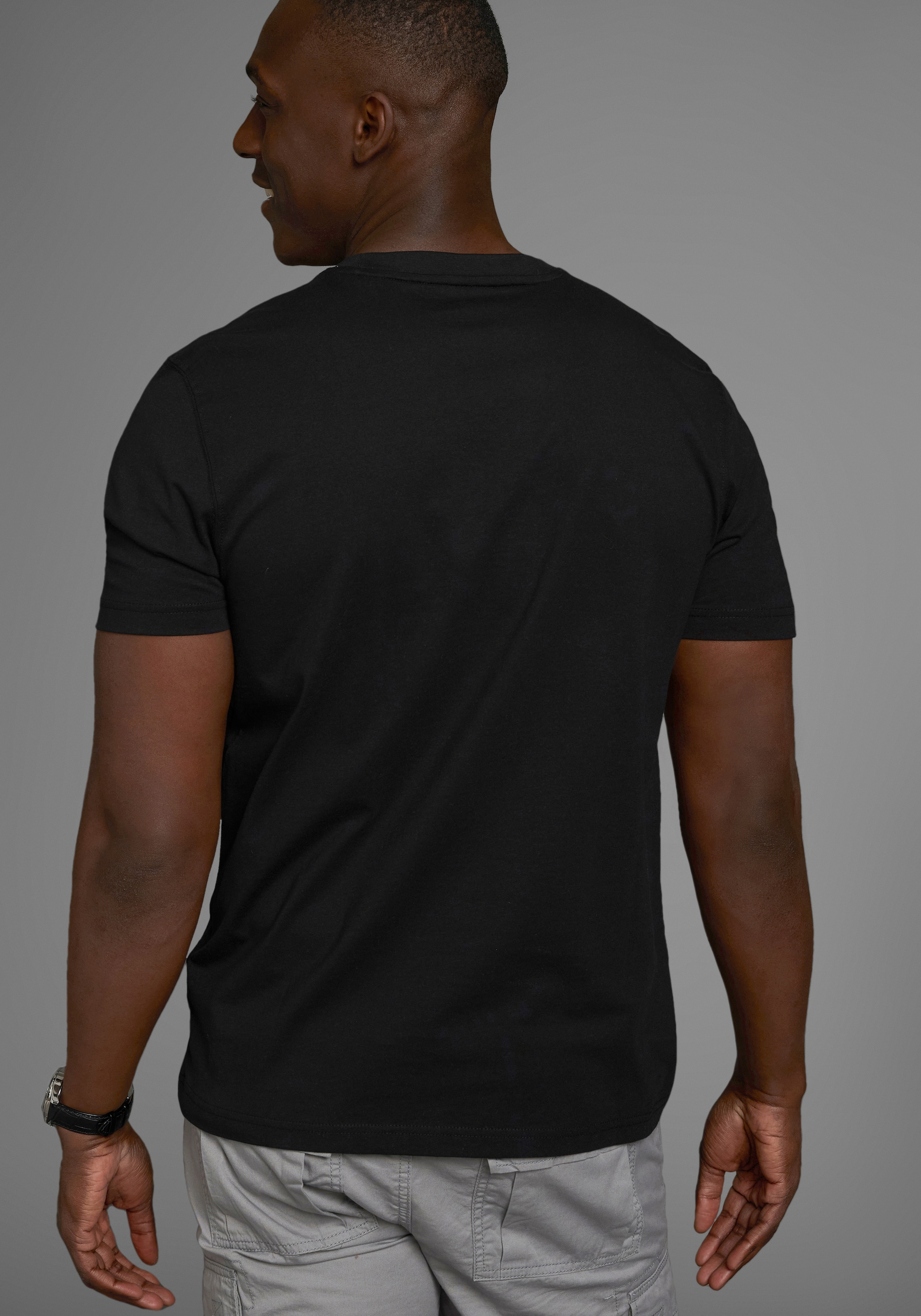Man's World T-Shirt, Kurzarm, Regular Fit, mit Print, Rundhals, im Used-Look