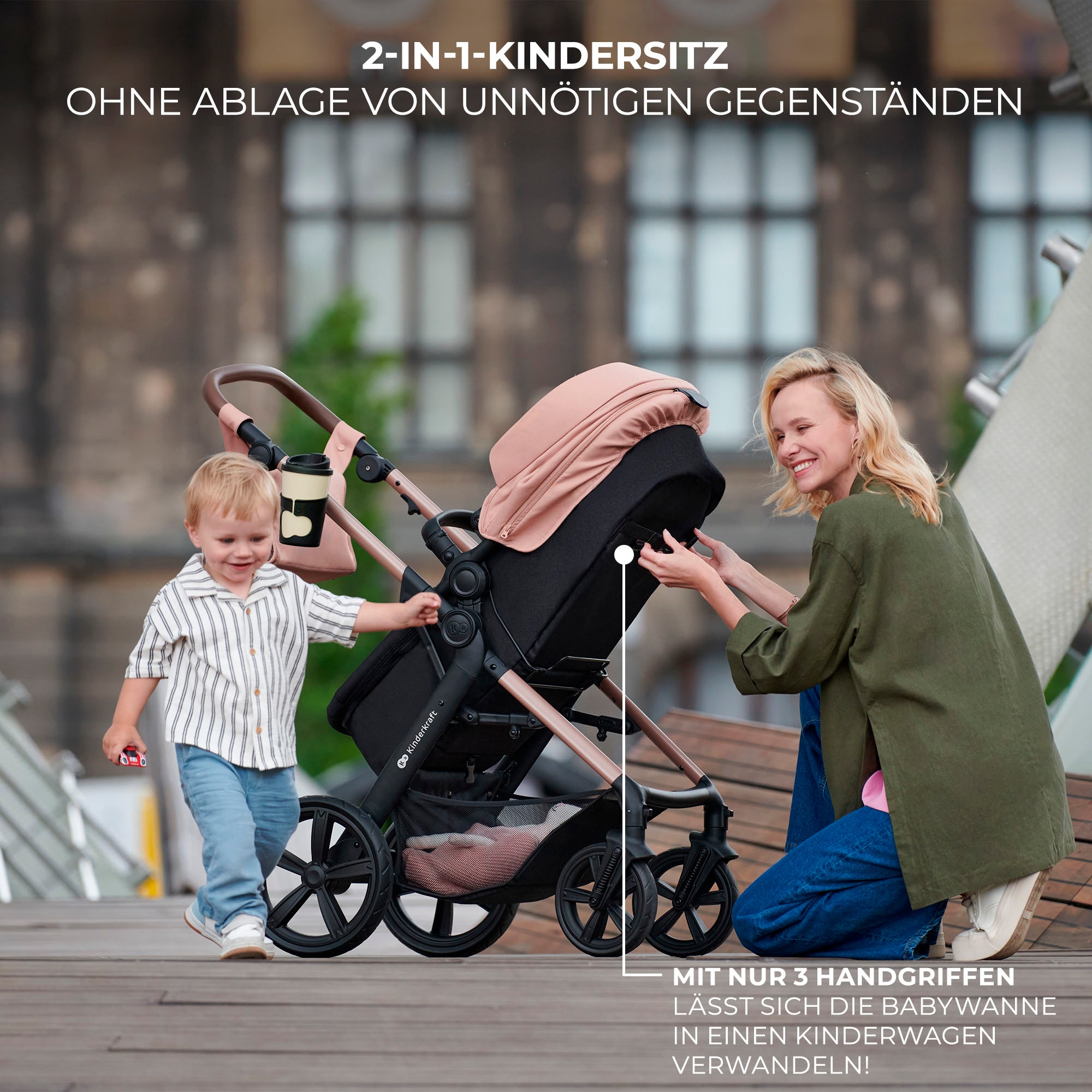 Kinderkraft Kombi-Kinderwagen »MOOV 2 4in1 AIR«, 27 kg, mit Luftreifen