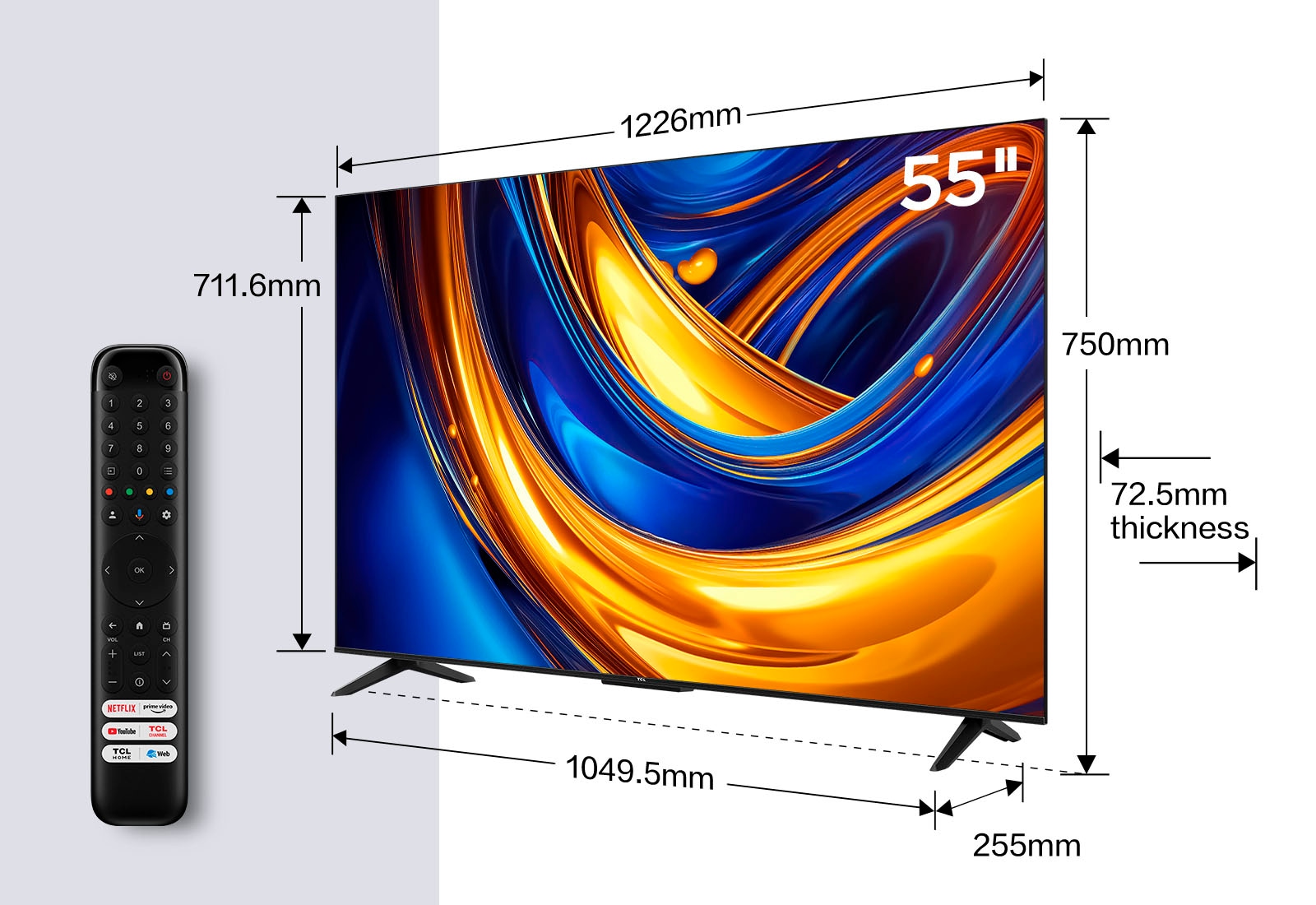 TCL LED-Fernseher, 139 cm/55 Zoll, 4K Ultra HD, Google TV-Smart-TV