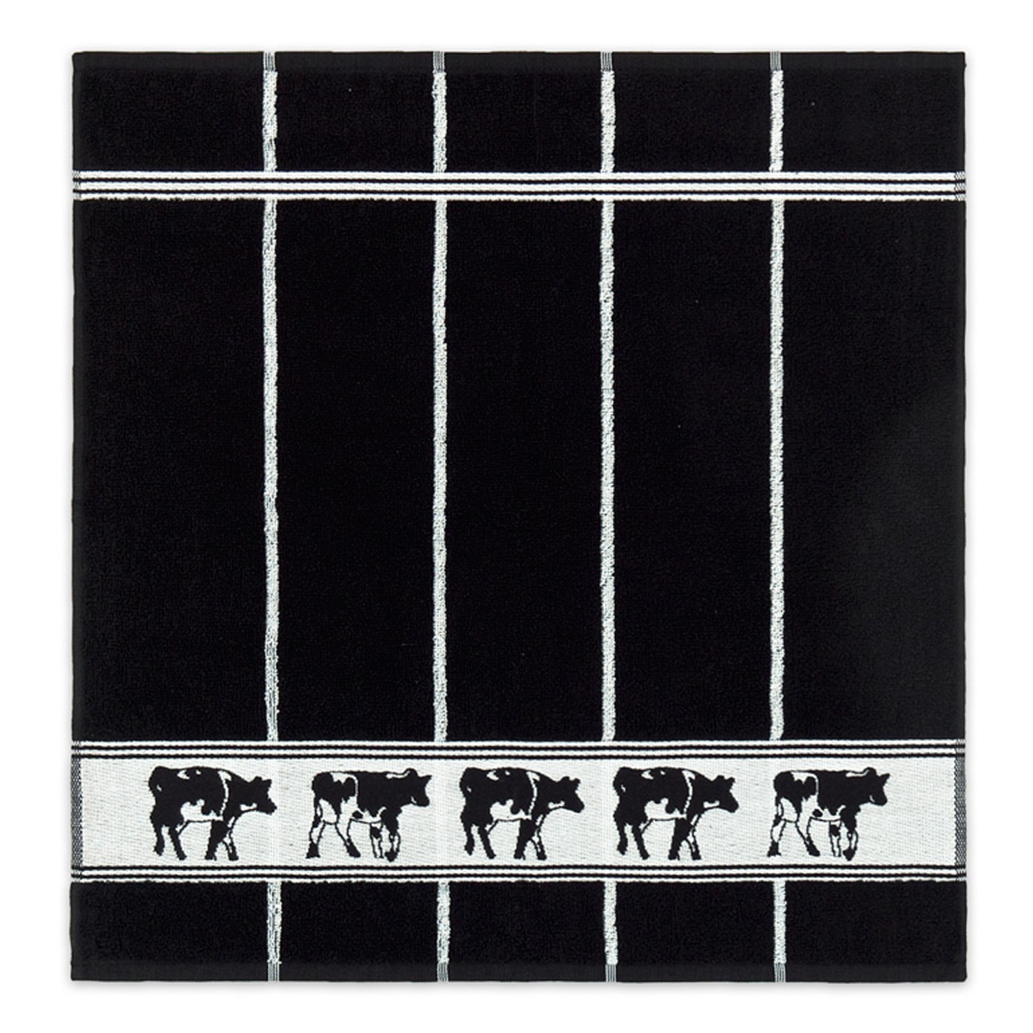 DDDDD Geschirrtuch »DDDDD Küchentuch Schwarz/Bon (6er-Pack)« schnell trocknend, 100% Baumwolle, mit Kühen