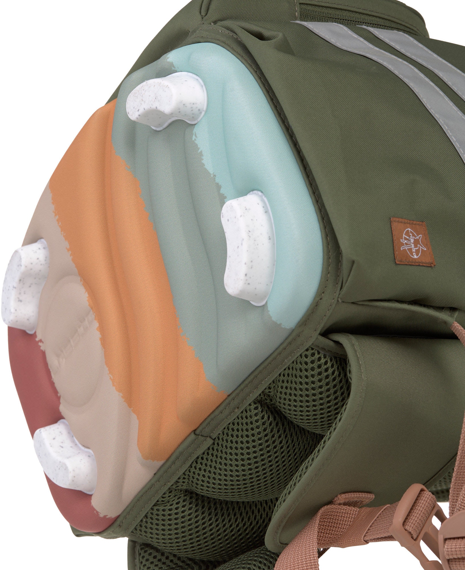 LÄSSIG Schulranzen »Unique, Flexy, Olive«, Reflektoren, inkl. Patches; PETA-approved vegan; aus recyceltem Material