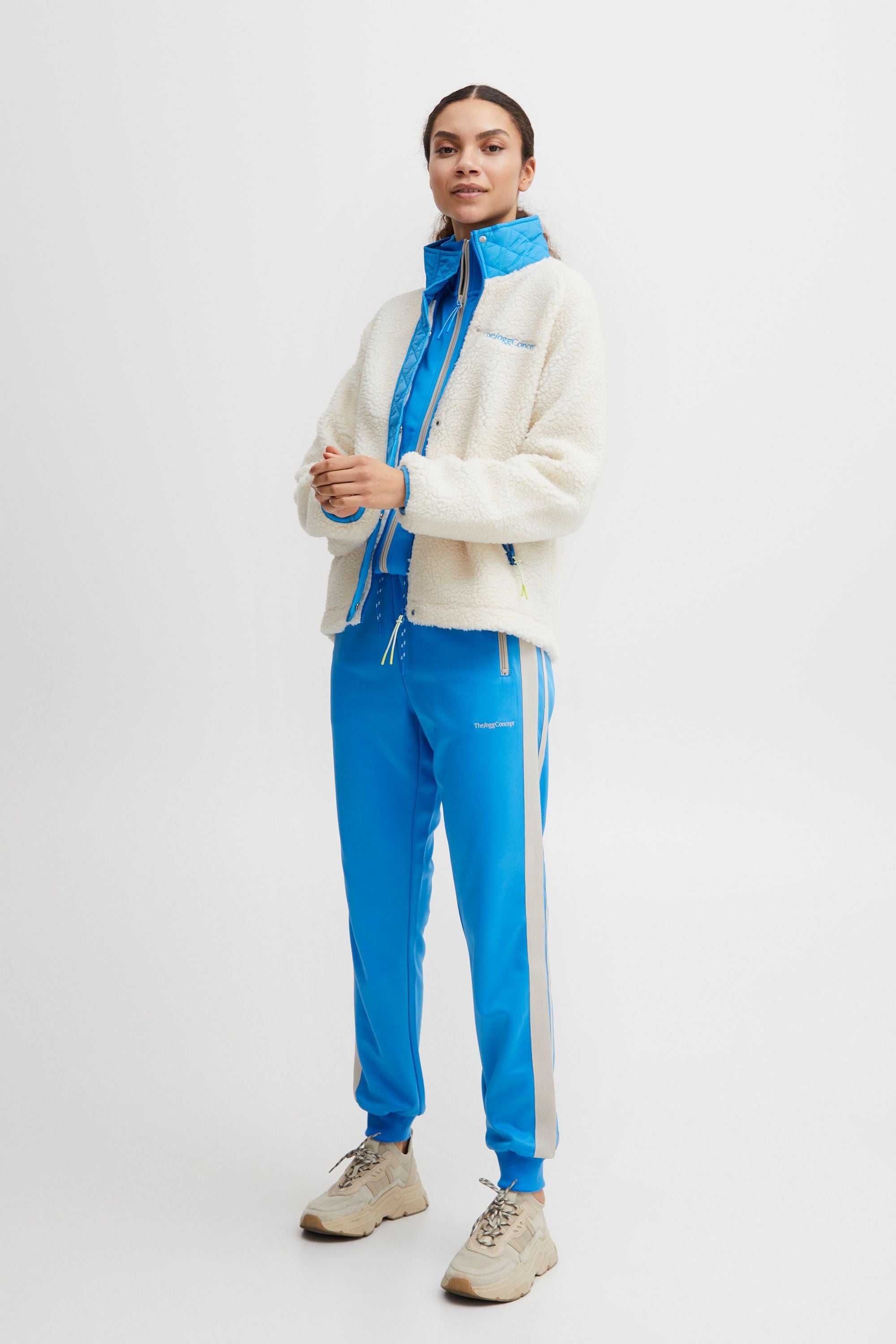 TheJoggConcept Fleecejacke »Fleecejacke JCBerri«, ohne Kapuze