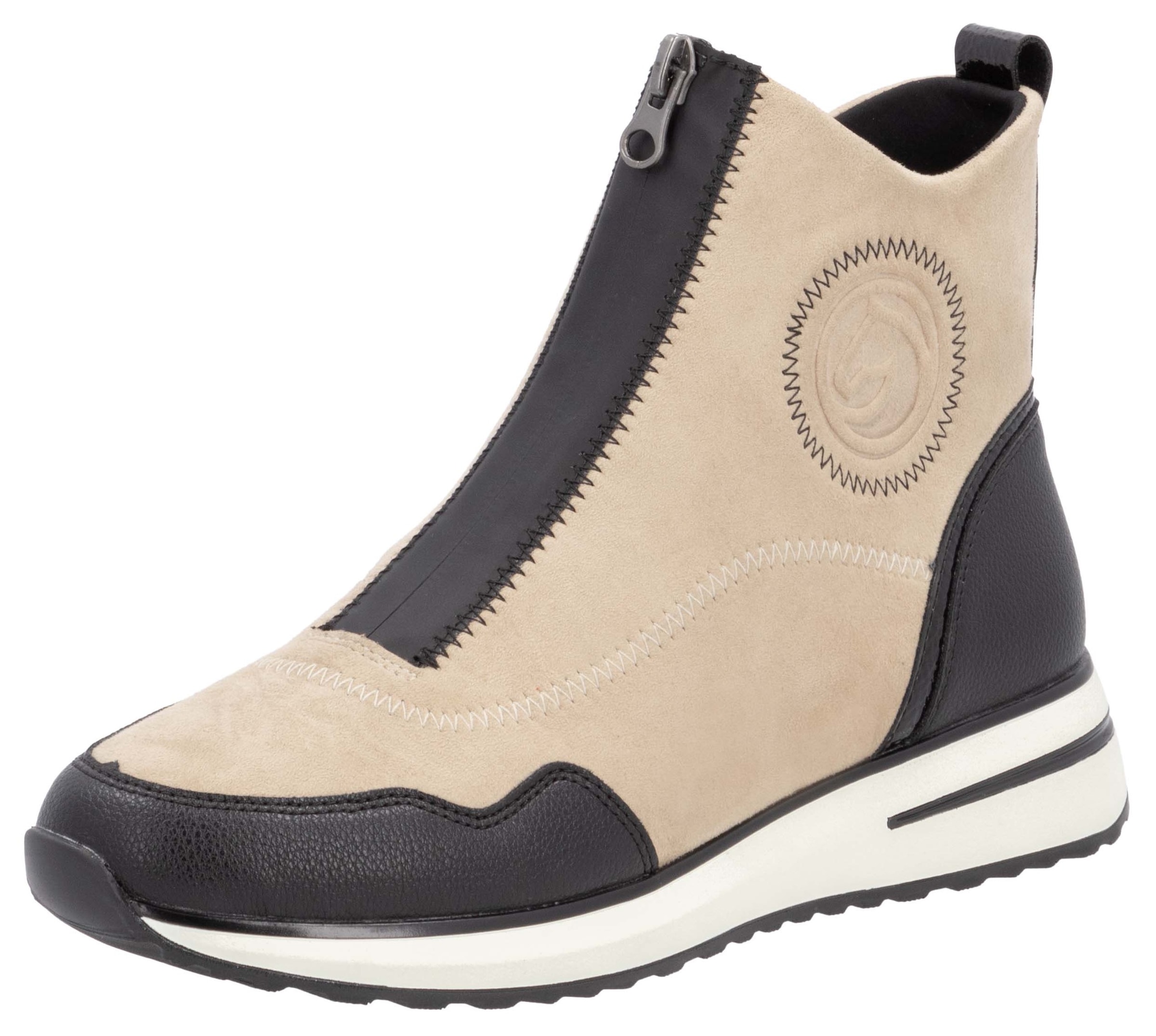 Slip-On Sneaker, Keilabsatz, Boots, Stiefelette mit praktischer Anziehlasche