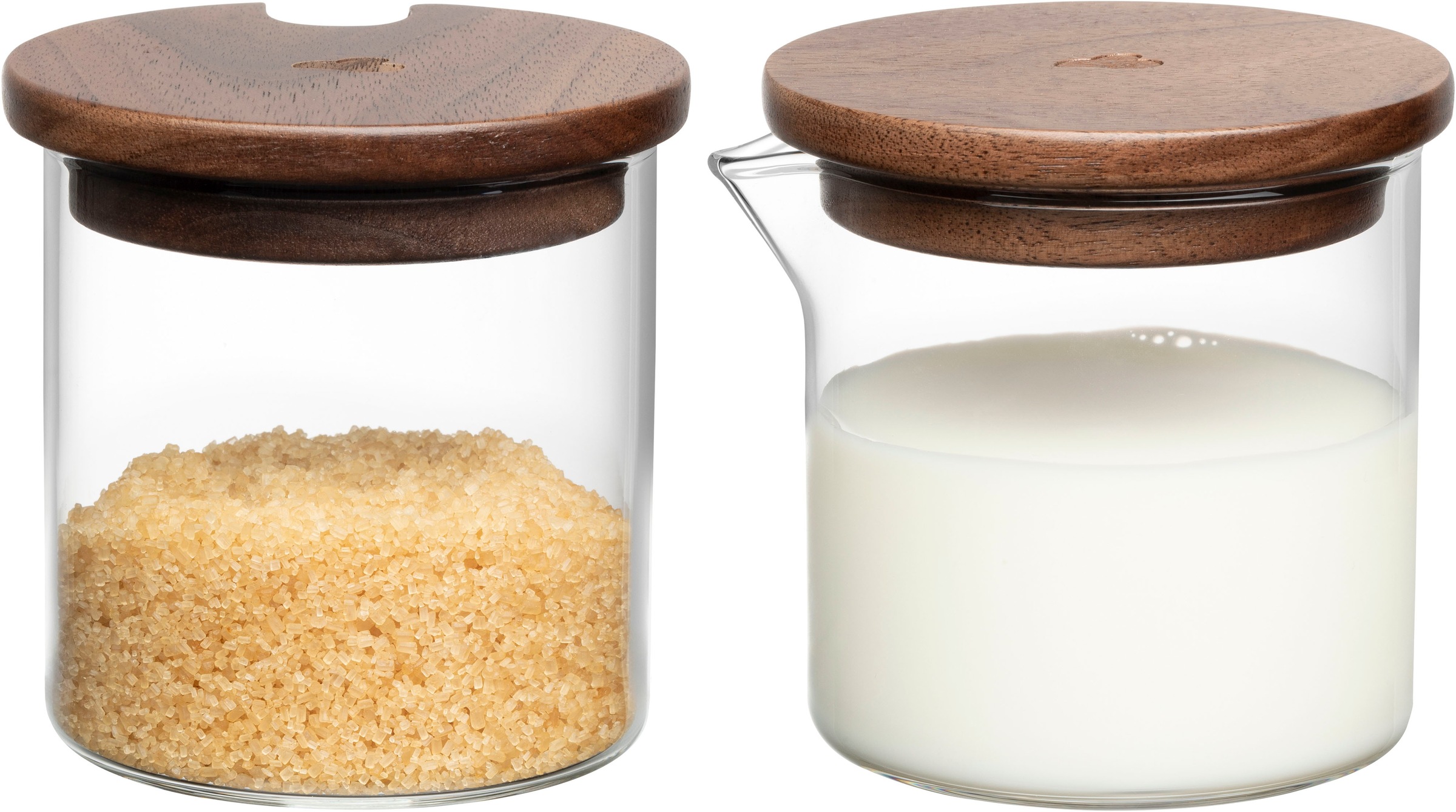 LEONARDO Milch- und Zuckerset »NOVO LEGNO« Milchgießer und Zuckerdose mit Holzdeckel