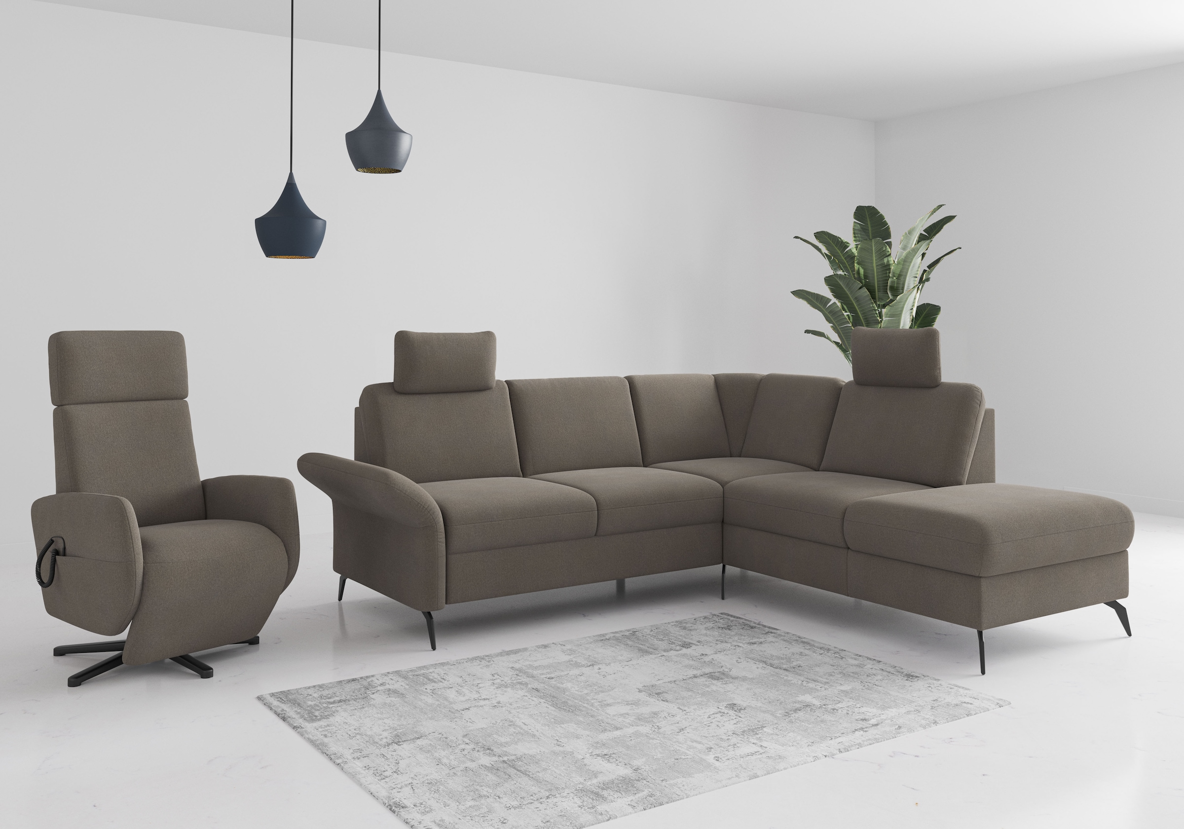 Home affaire Ecksofa »Rochelle« wahlweise mit Bettfunktion, Bettkasten und Armteilverstellung