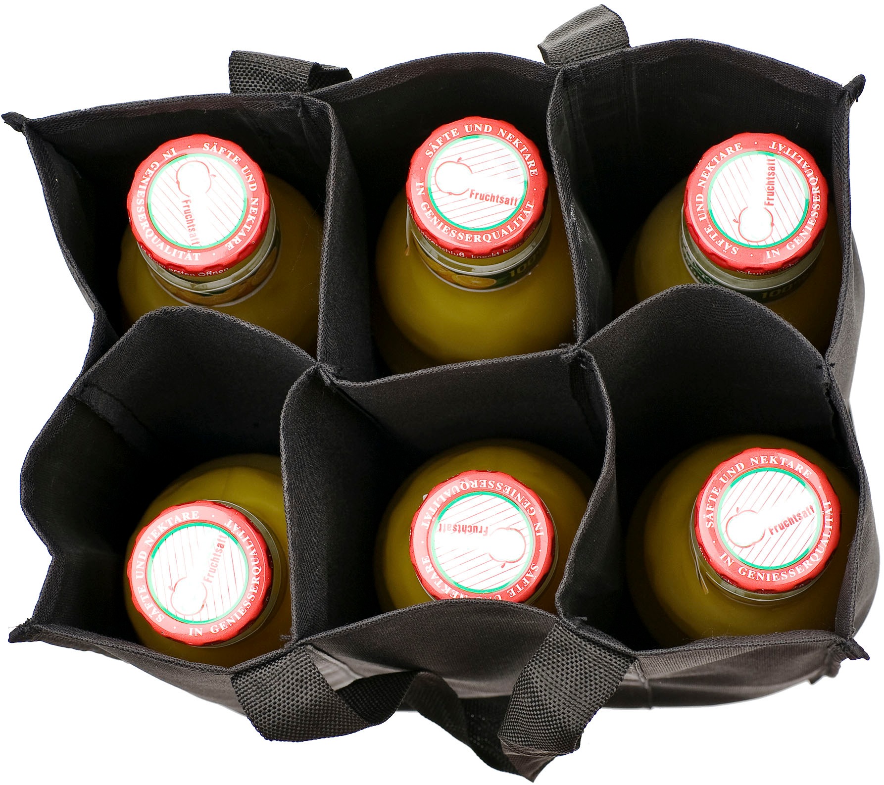 Genius Flaschenkorb »Flaschentasche, grau mit weißen Punkten« praktische Tragetasche zum Transportieren von bis zu 6 Flaschen