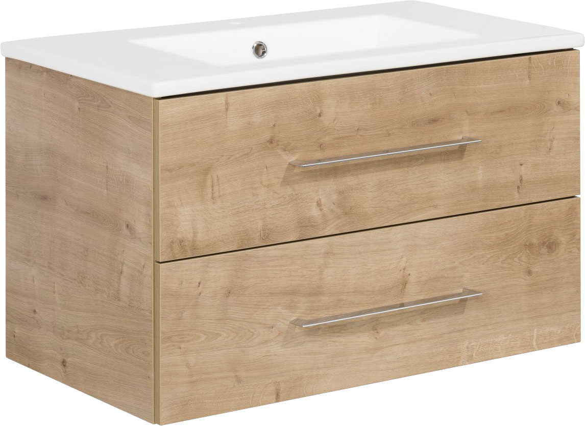 Fackelmann Waschtisch »B.perfekt« Badmöbel Breite 80 cm in braun, Größe B/H/T: 80 cm x 51,2 cm x 48 cm