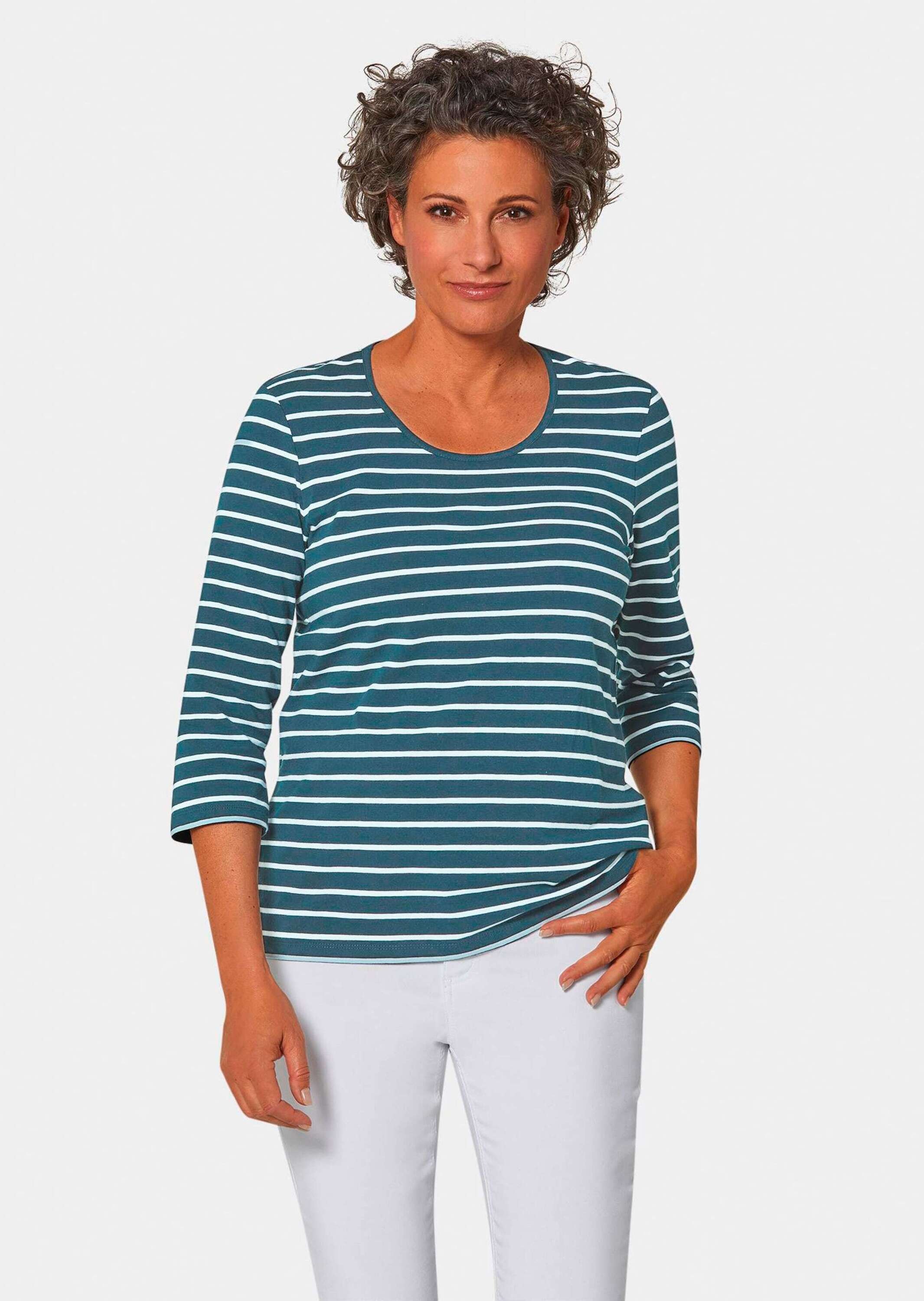 GOLDNER 3/4-Arm-Shirt »Buntgewirktes Ringelshirt«