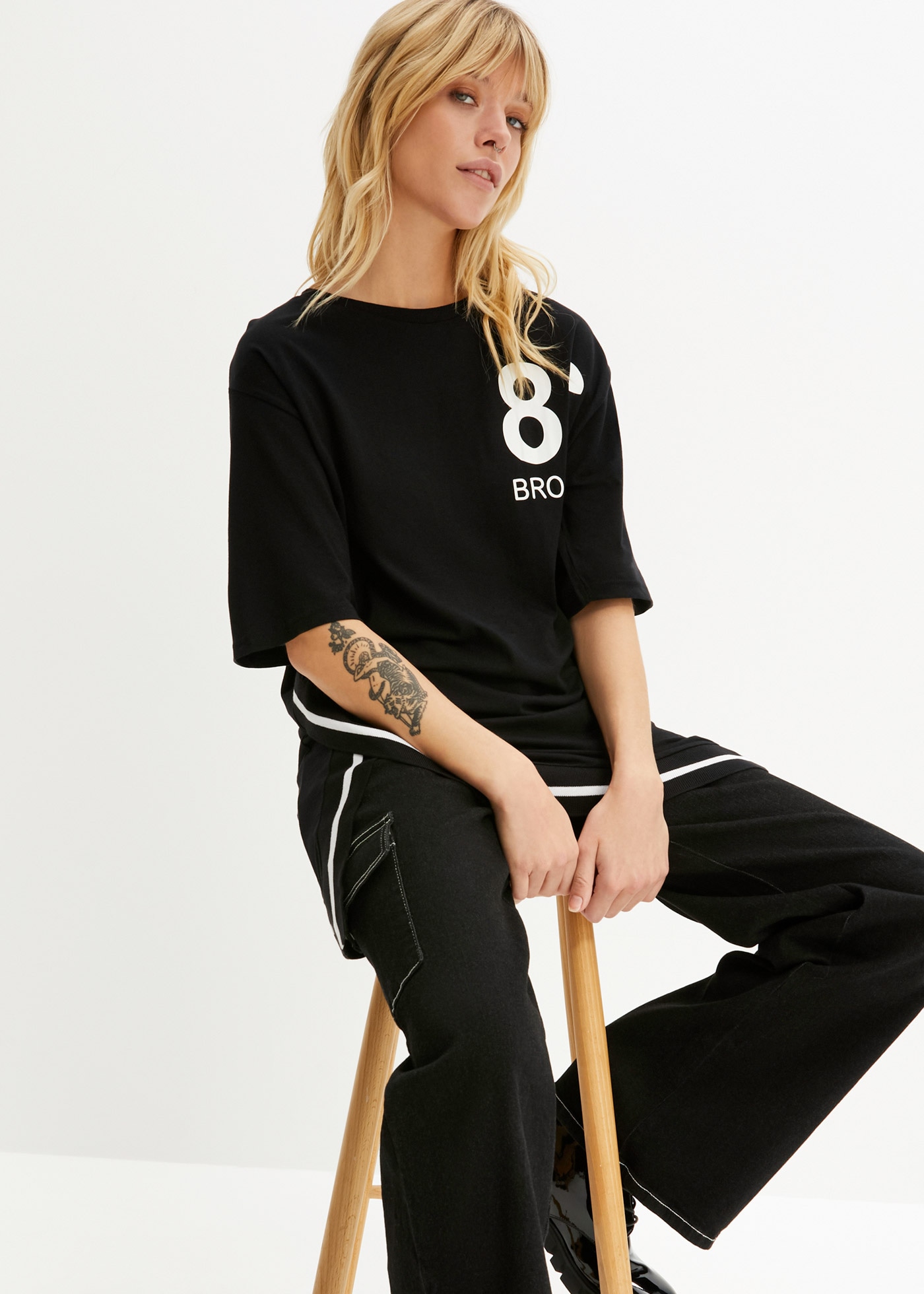 bonprix Oversize-Shirt »Oversize-Shirt aus softem Viskose-Mix« Oversize-Shirt aus softem Viskose-Mix