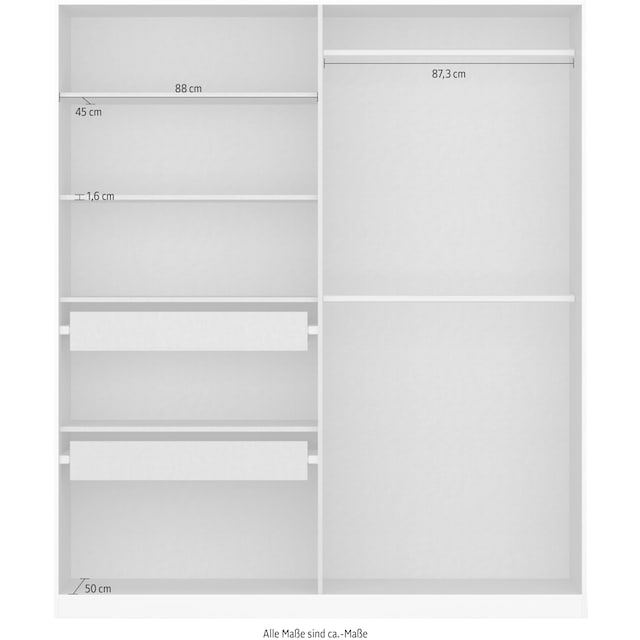 Glasfront mit Innenschubladen Böden online OTTO »Koluna«, rauch bei Spiegel, inkl. sowie Drehtürenschrank extra 2