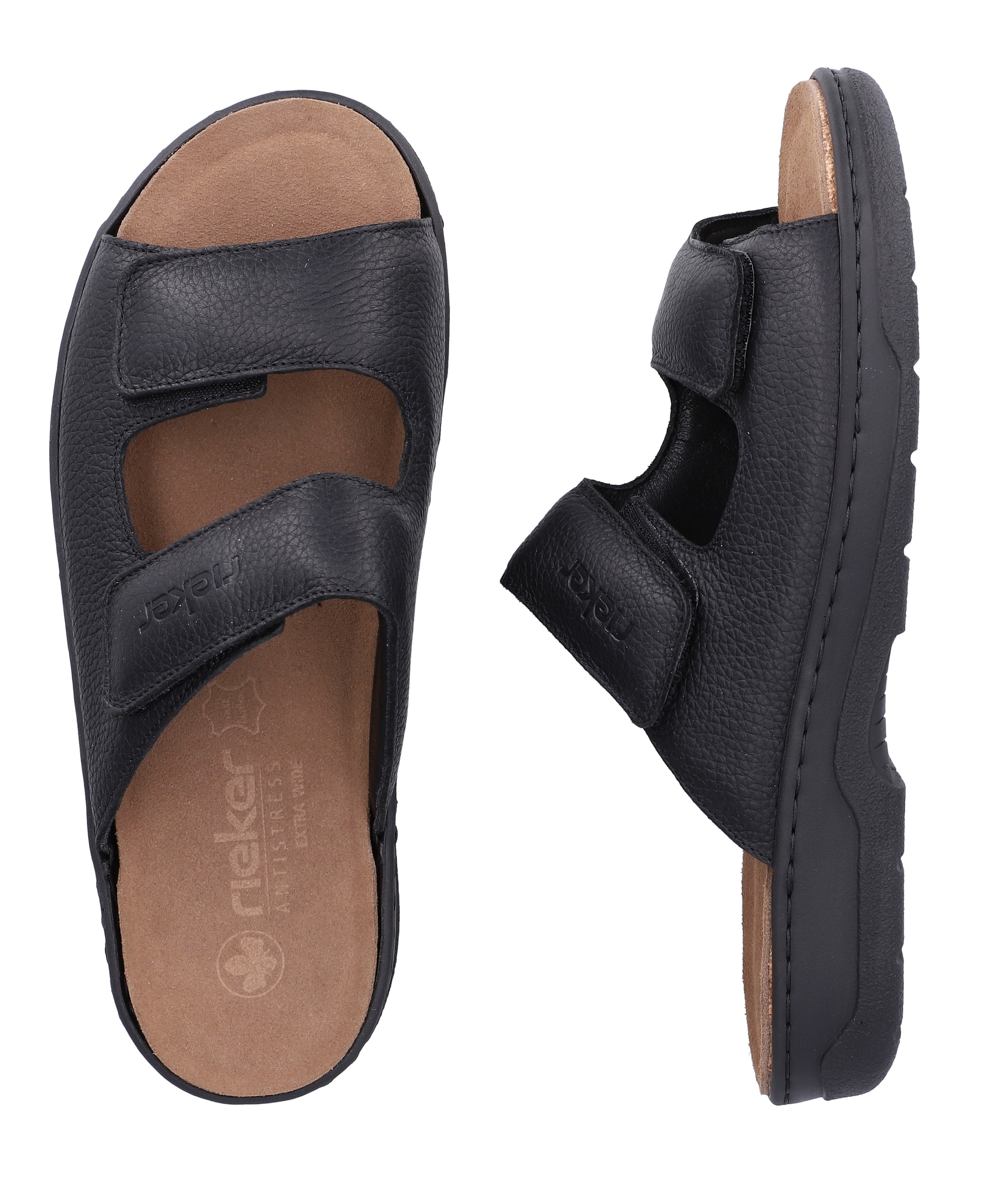 Rieker Pantolette  Sommerschuh, Hausschuh mit Klettverschlüsse