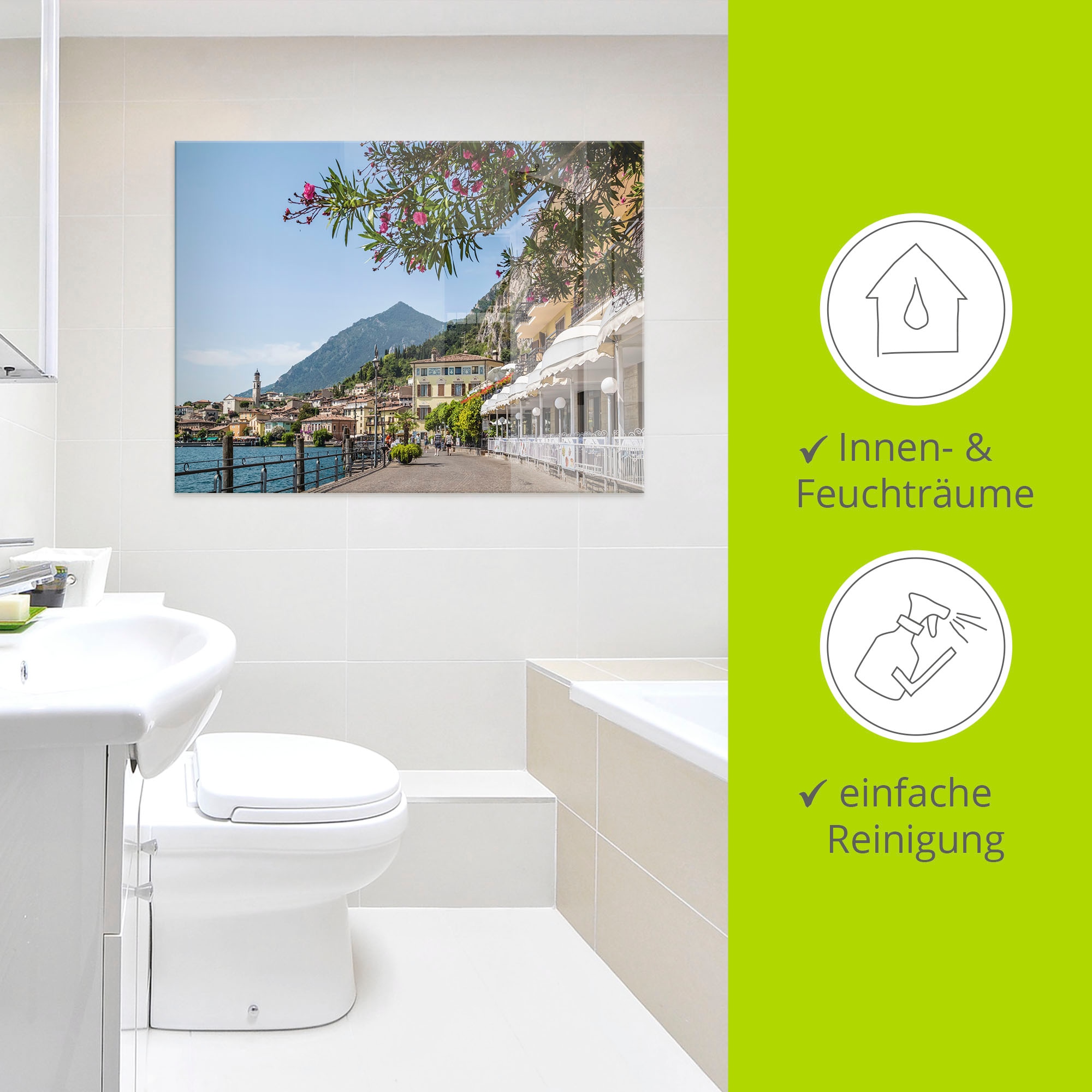 Artland Glasbild »Gardasee Limone sul Garda«, Europa, (1 St.), in verschiedenen Größen