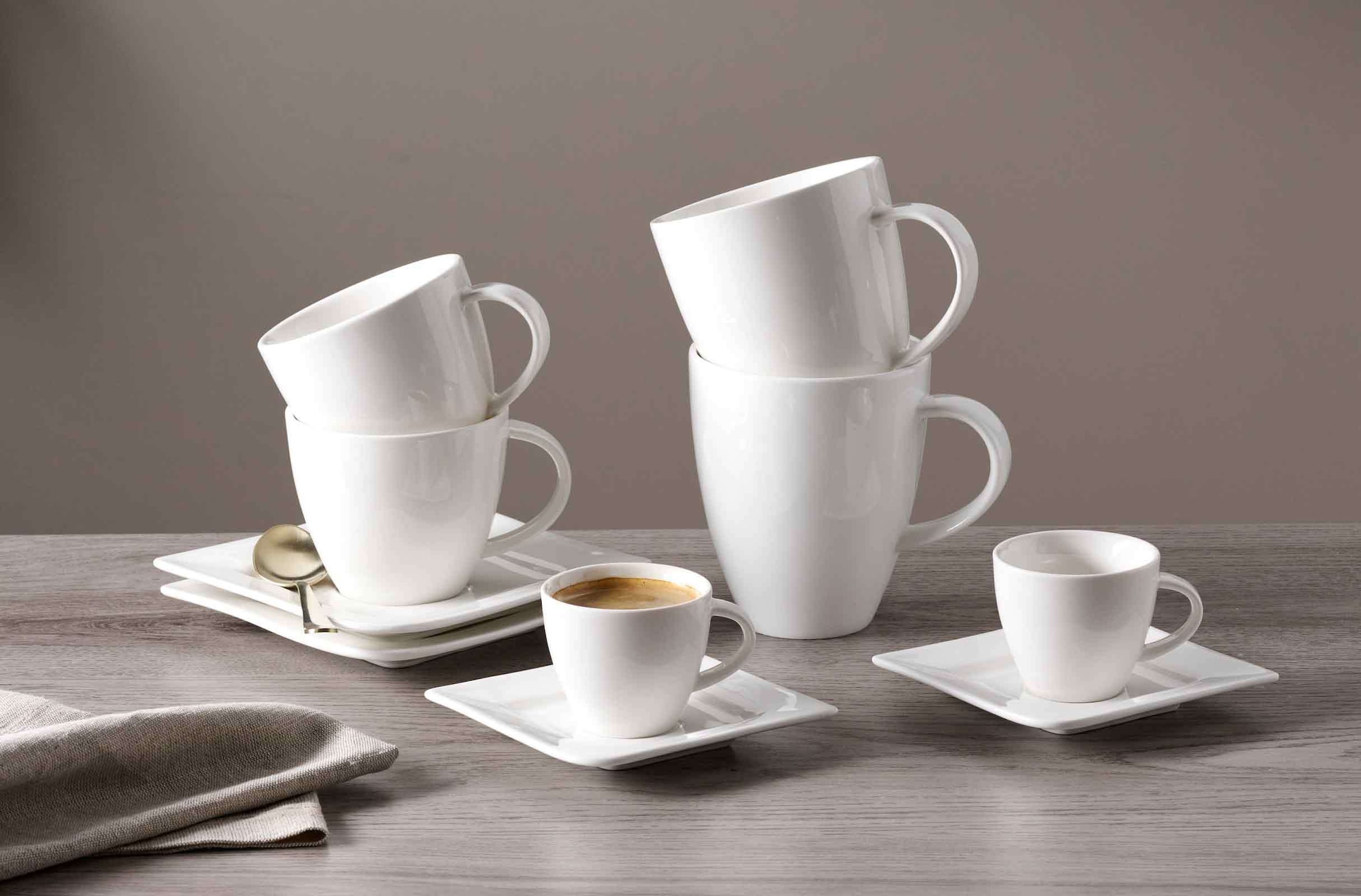 Ritzenhoff & Breker Tasse »Kaffeetassen mit Untertassen Melodie 190 ml 6er Set weiß«