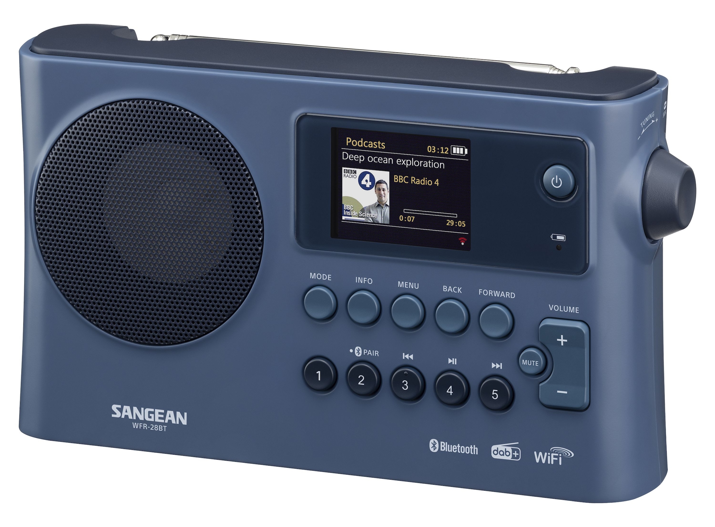 Sangean Internet-Radio »WFR-28BT« (AVRCP Bluetooth Digitalradio (DAB+) | FM-Tuner mit RDS ) DAB+, Bluetooth, Steuerung über UNDOK™-App