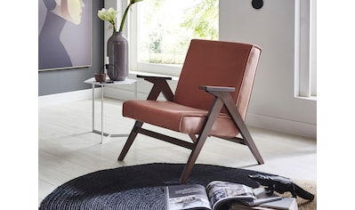 ATLANTIC home collection Loungesessel, Retro -Sessel in Samtvelours, Walnuß-Furnier kaufen