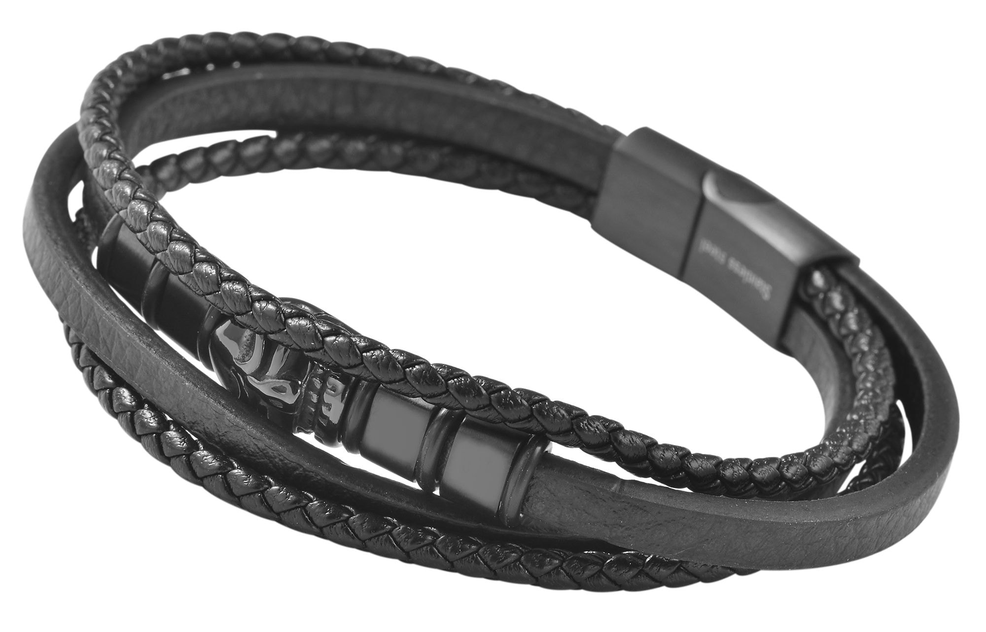 Adelia´s Lederarmband »Unisex Armband ¿ Lederarmband Totenkopf aus Leder 19 cm«