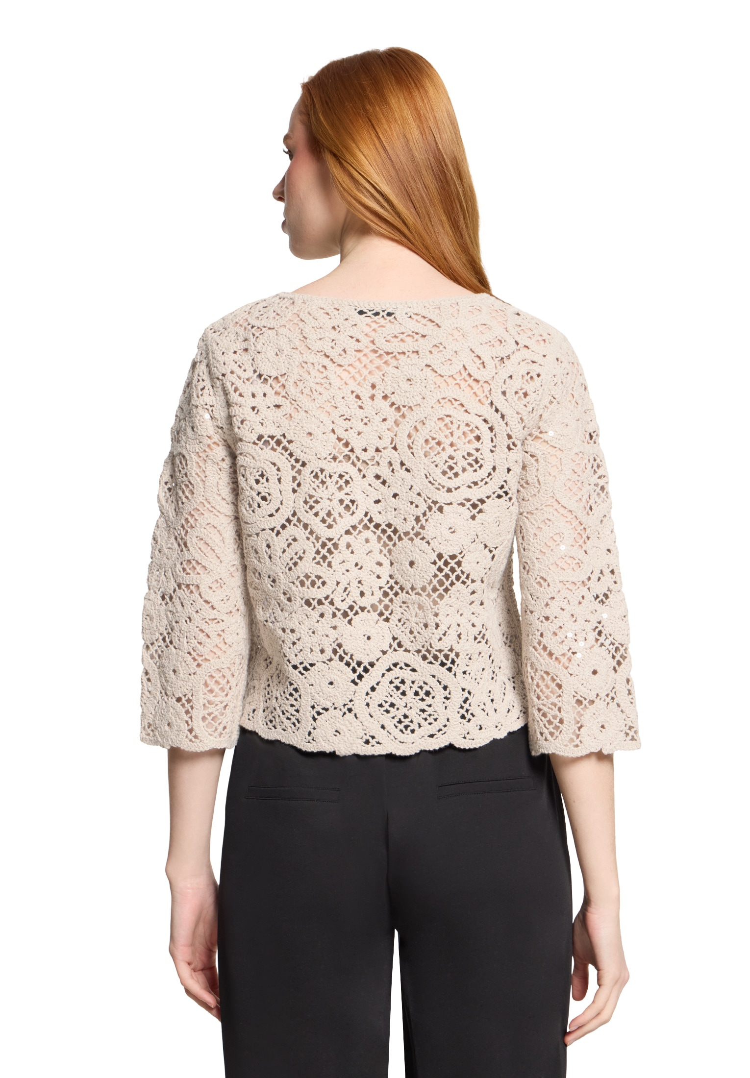 Betty Barclay Rundhalspullover »Lochstrick-Pullover mit U-Boot-Ausschnitt«