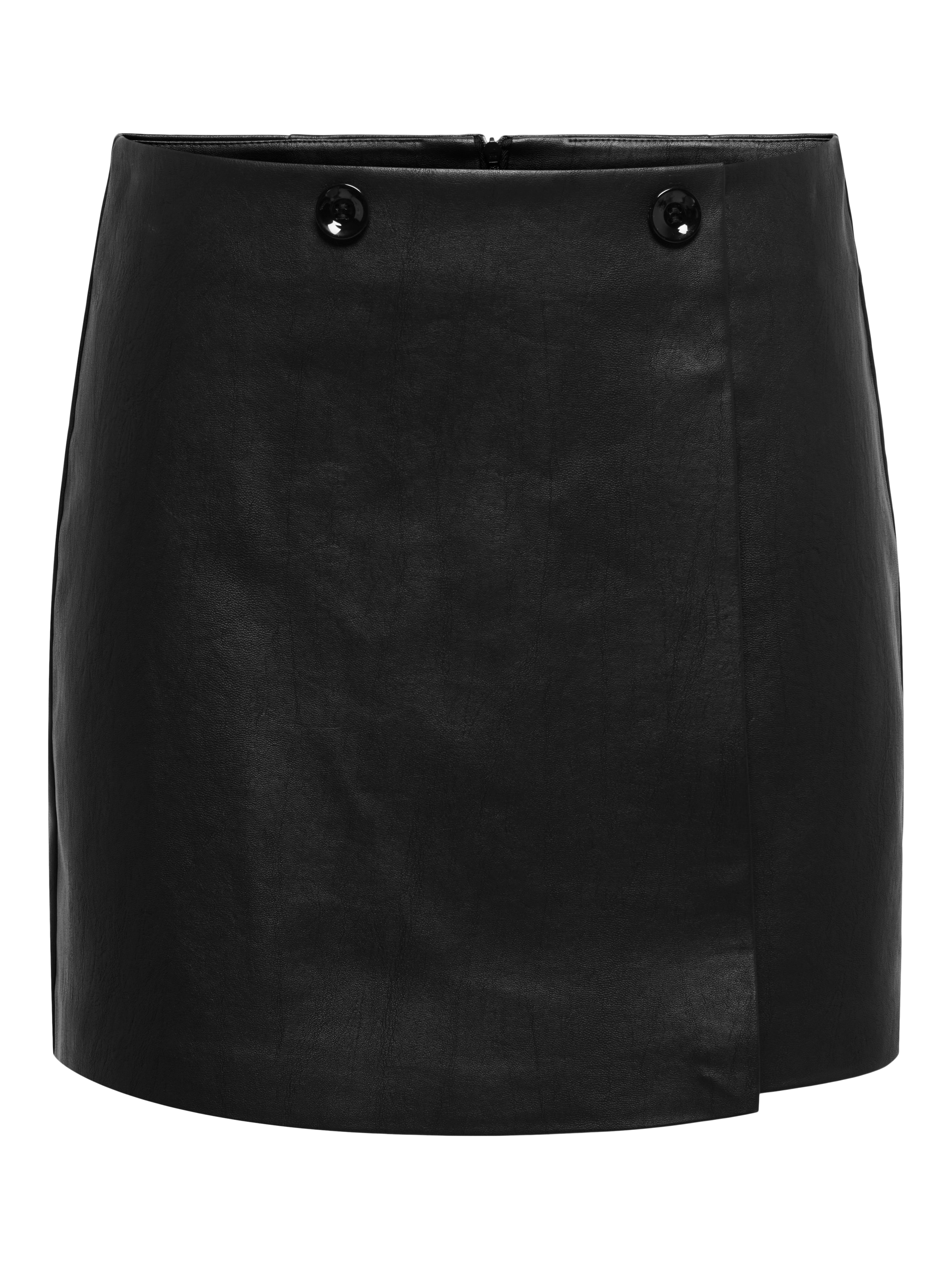 ONLY Lederimitatrock »ONLASTRIA FAUX LEATHER SHORT SKIRT OTW« mit Knopf Details, softes Lederimitat