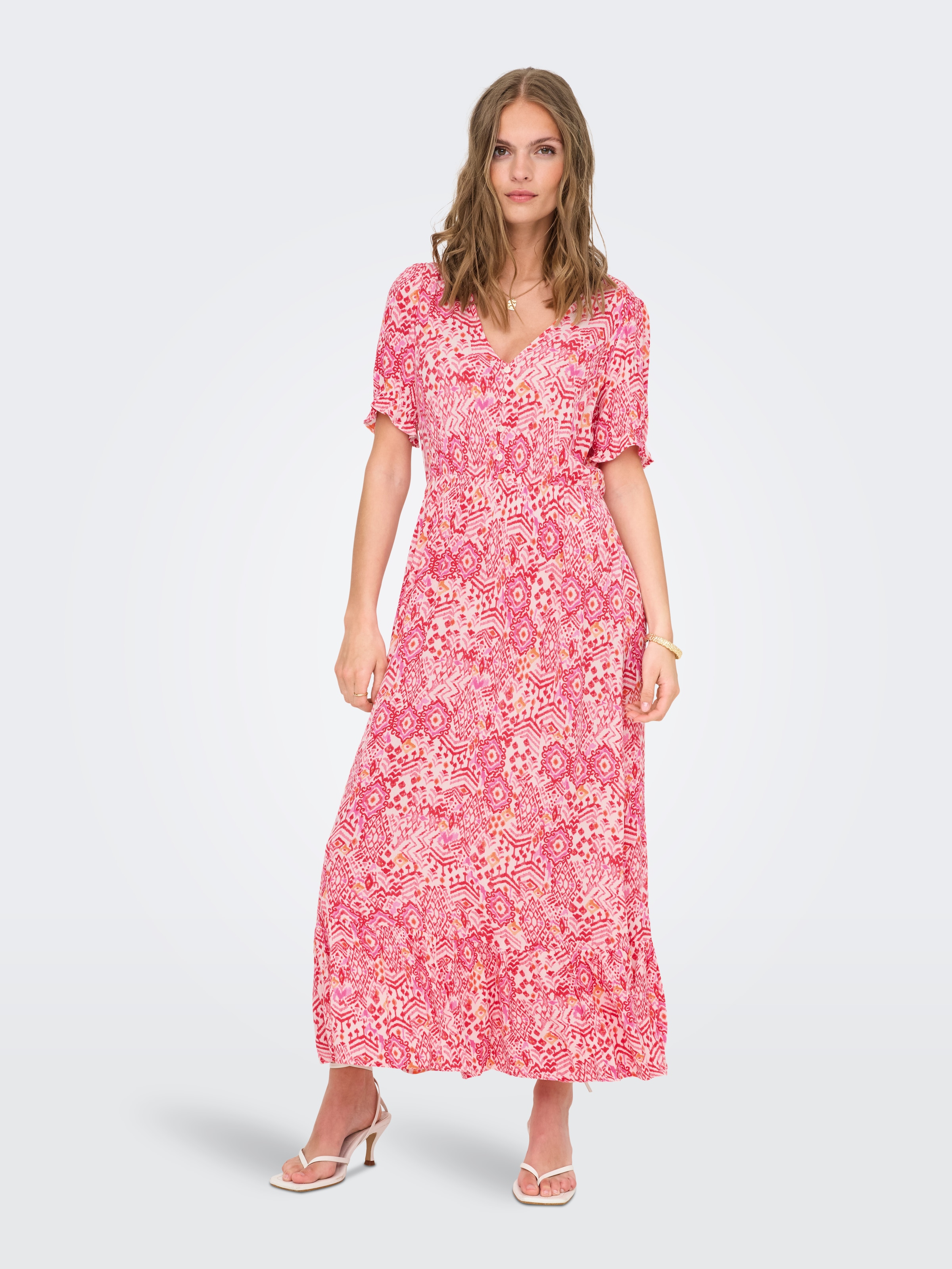 ONLY Maxikleid »ONLCHIANTI S/S LONG DRESS WVN NOOS« Viskose, regular fit