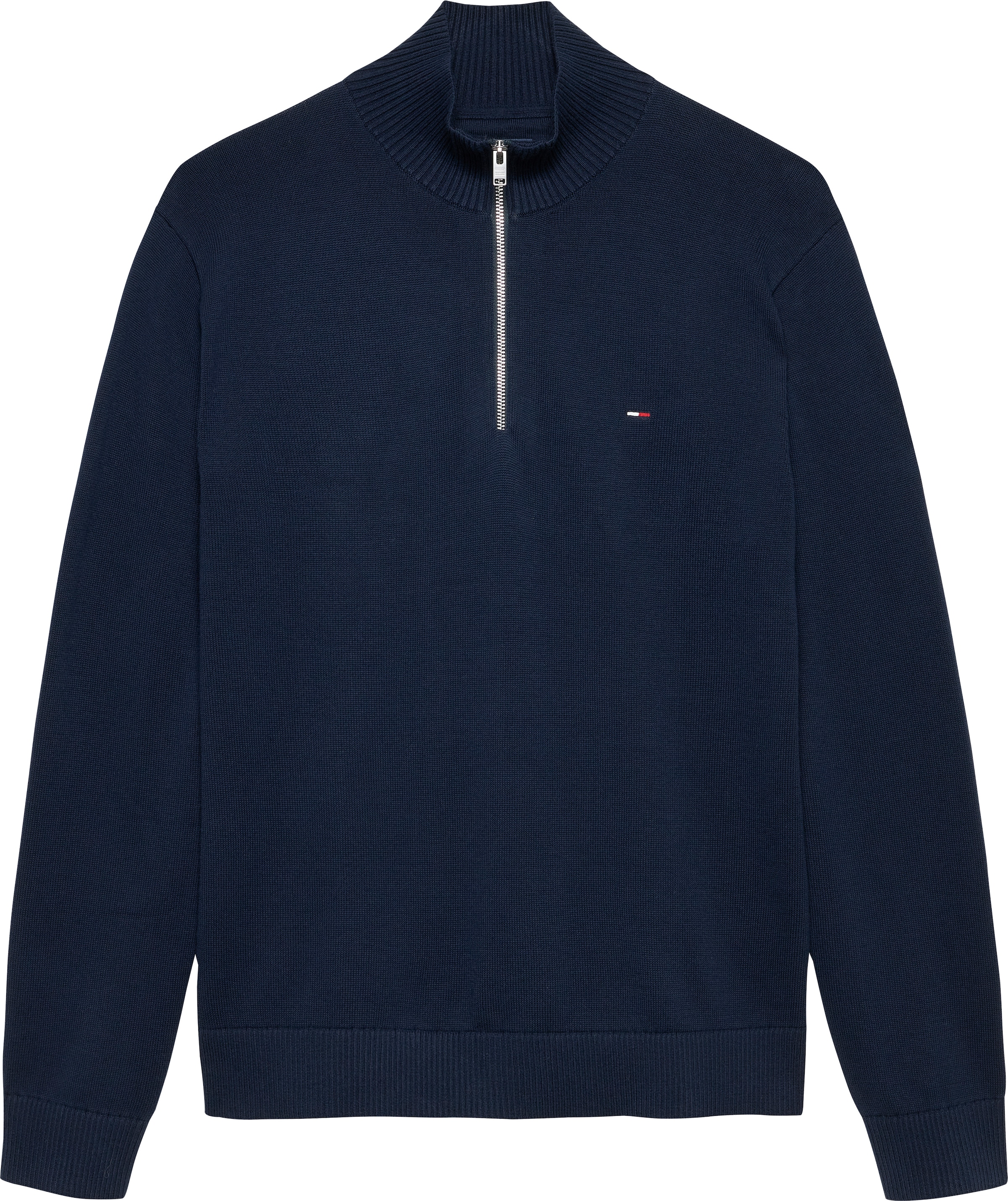 Tommy Jeans Strickpullover »TJM SLM ESS LIGHT ¼ ZIP SWTR EXT« Mit Rundhalsausschnitt