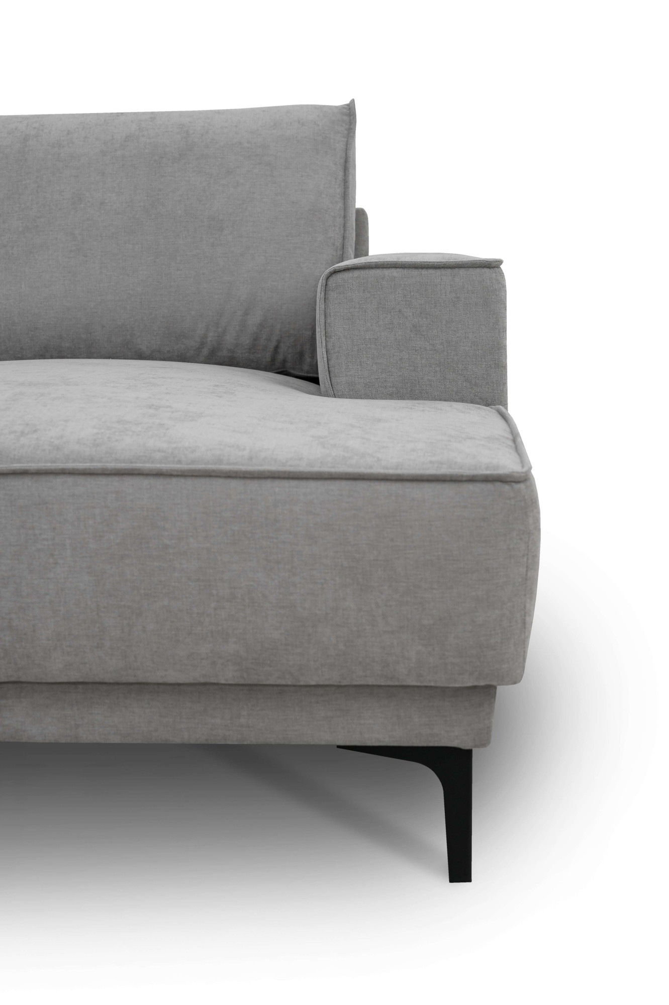 Places of Style Wohnlandschaft »XXL Sofa Oland, Struktur, Flachgewebe, Luxus-Microfaser, Boucle«, U-Form, 345 cm, Wellenunterfederung, Skandi-Design, Metallfüße