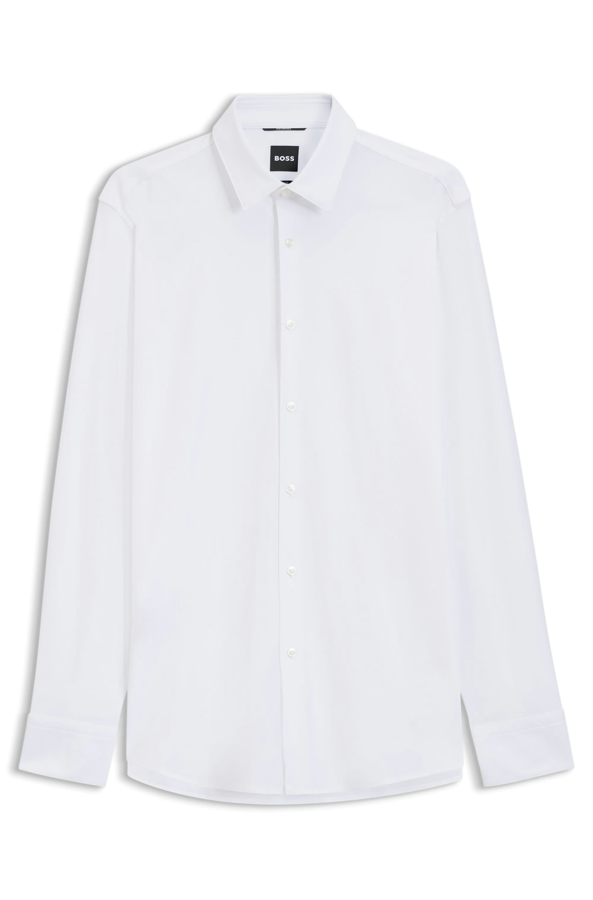 BOSS Langarmhemd »HANK« Kentkragen, Performance-Stretch-Jersey