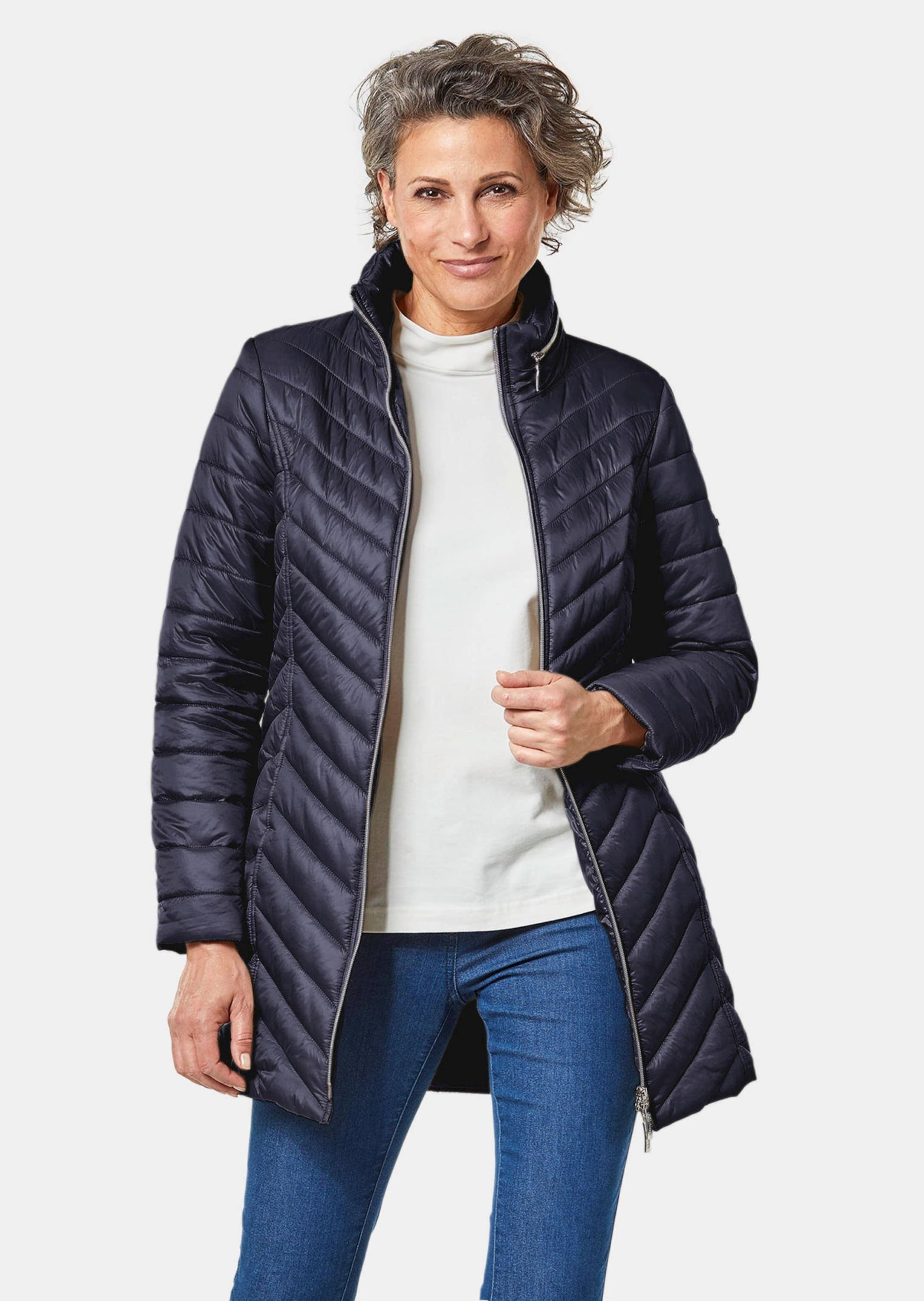 GOLDNER Kurzjacke »Figurschmeichelnde, leichte Longsteppjacke«