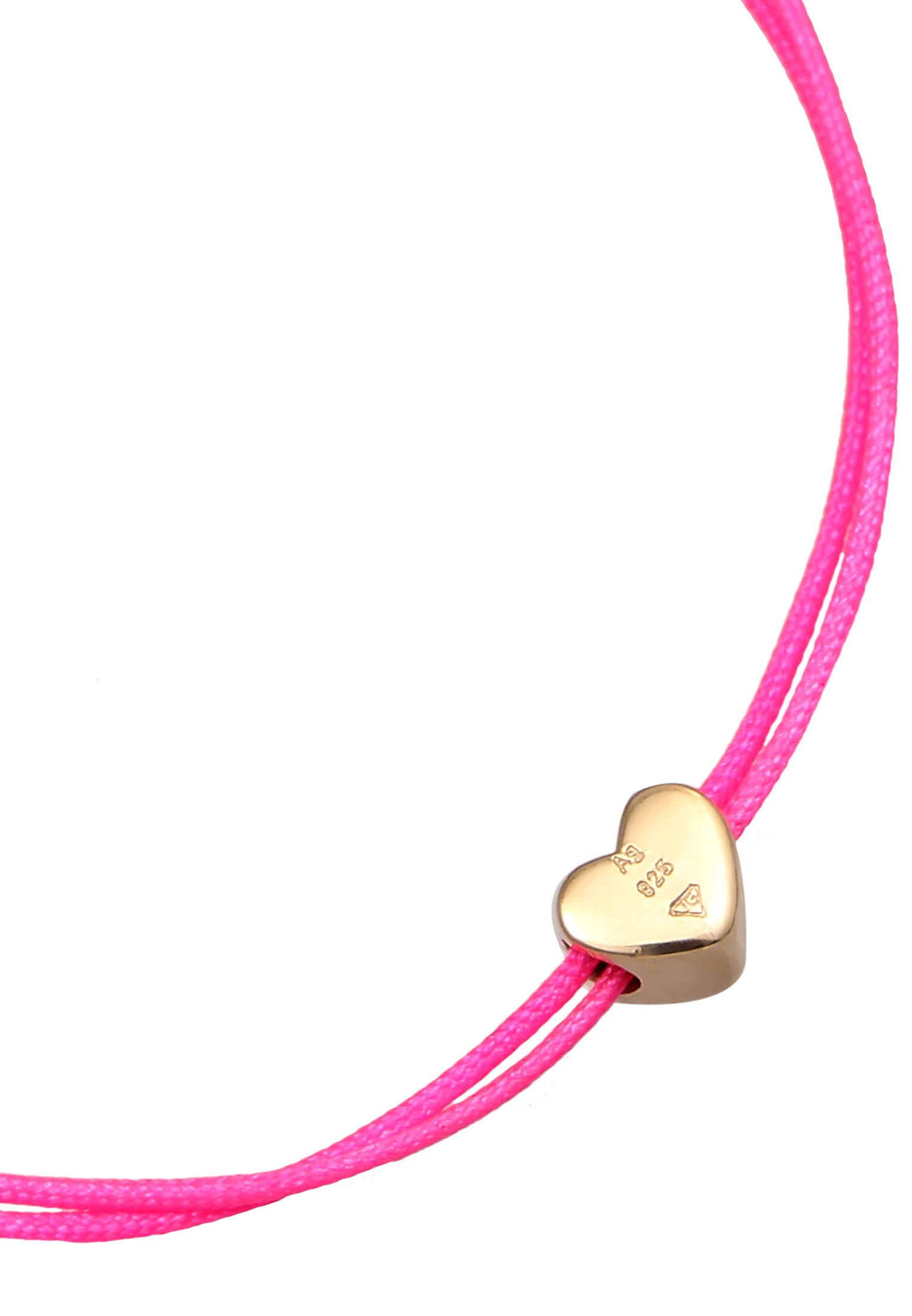 Elli Armkette »Armband Herz Liebe Textil Romantik 925 Silber«