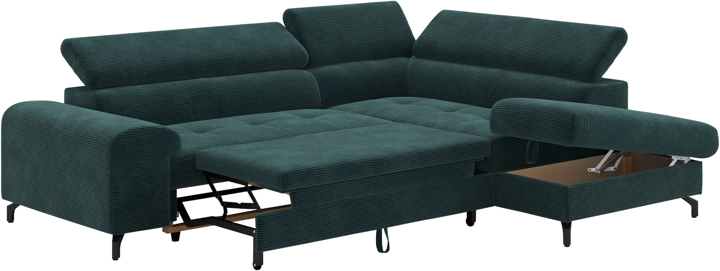 COTTA Ecksofa »Aura L-Form«, mit Schlaffunktion, Bettkasten und Kopfteilverstellung