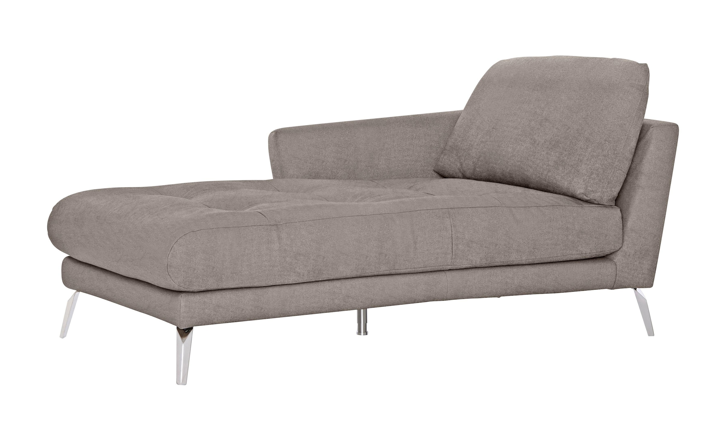 W.SCHILLIG Chaiselongue »softy«, mit dekorativer Heftung im Sitz, Füße Chrom glänzend