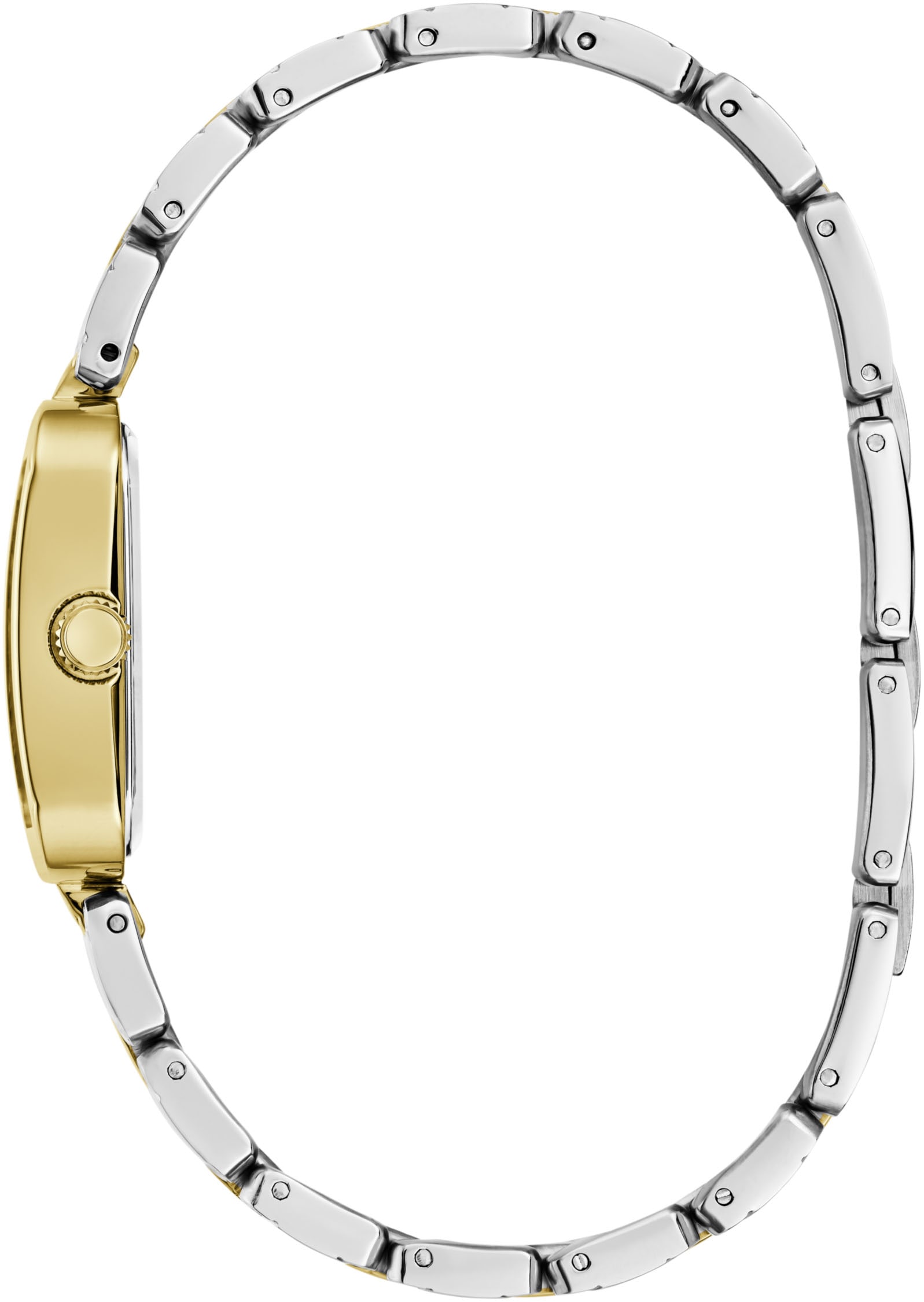 Guess Quarzuhr »ISLA« Armbanduhr, Damenuhr, Edelstahlarmband, analog, Kristallsteine