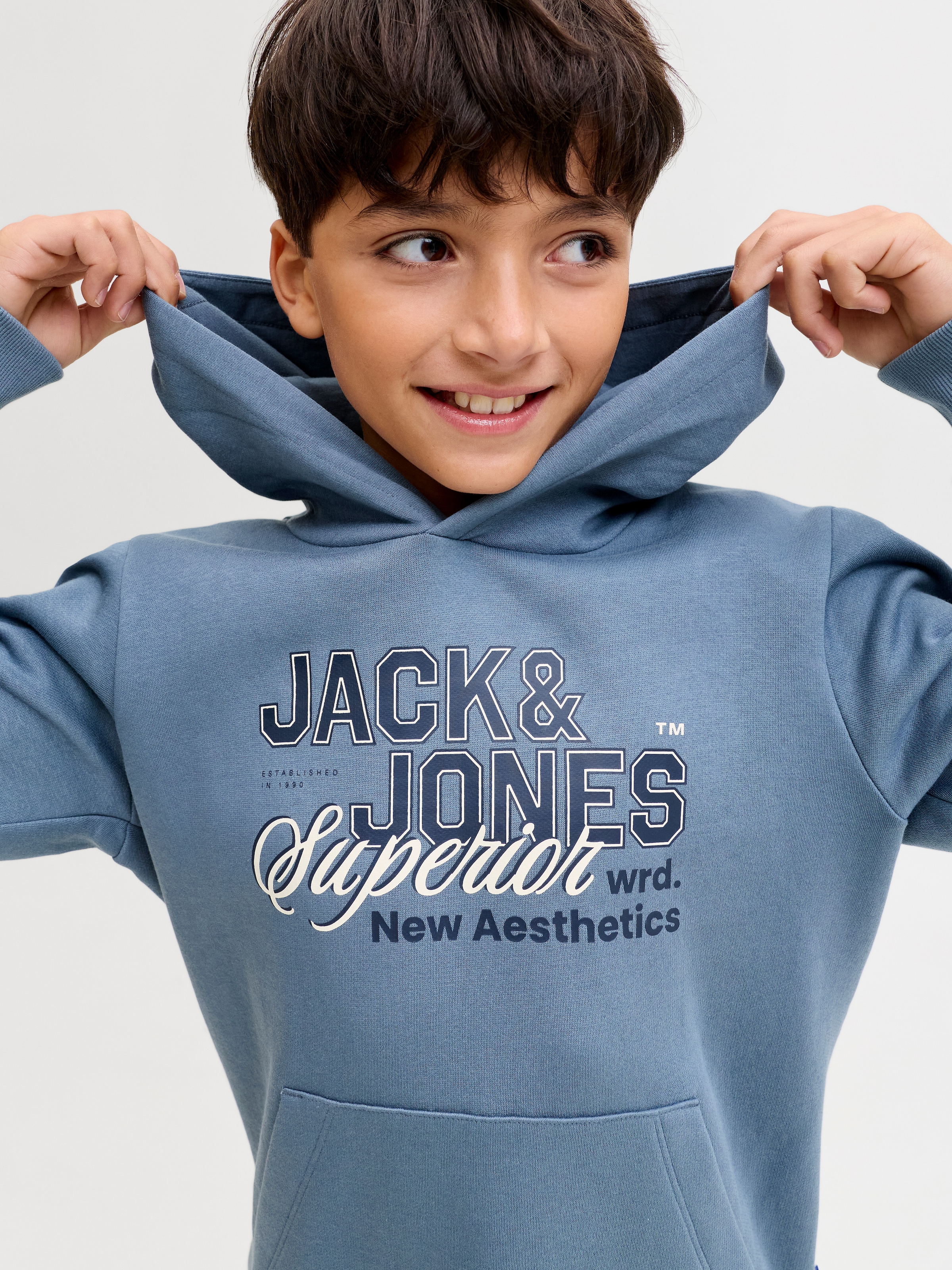 Jack & Jones Junior Kapuzensweatshirt »JJELOGO SWEAT HOOD 2 COL AW25 NOOS JNR«
