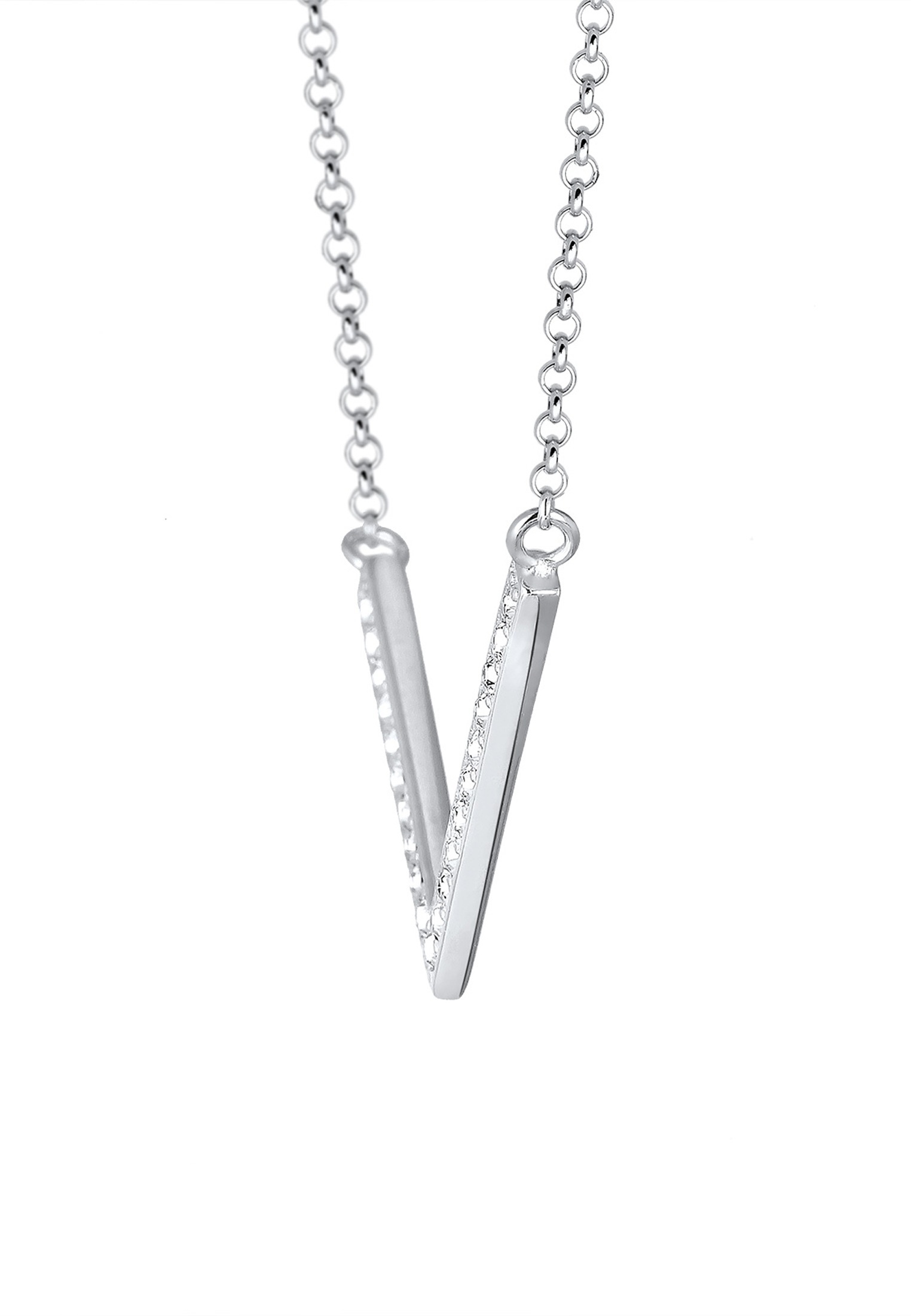 Elli Silberkette »Halskette V-Kette Kristalle 925 Silber«
