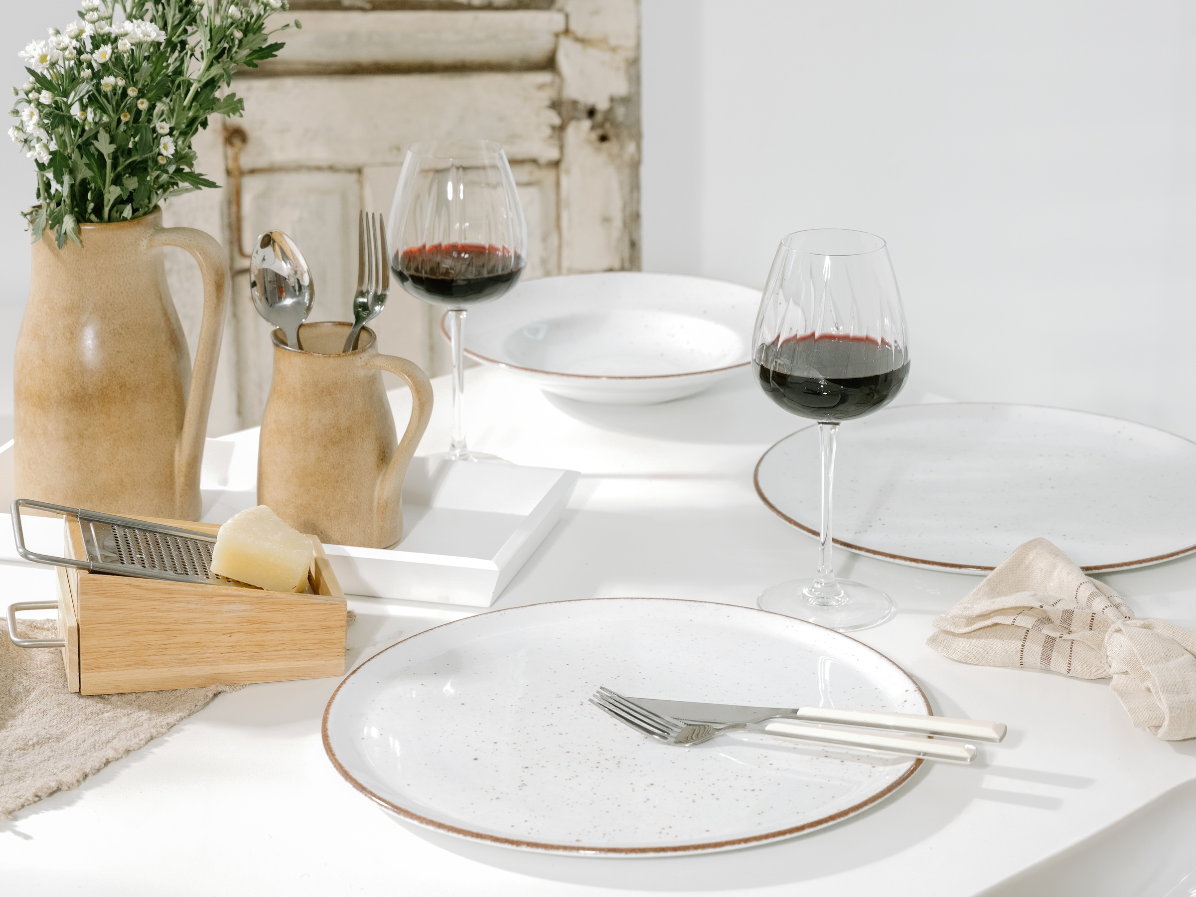 CreaTable Pizzateller »Vintage Nature, Teller-Set, 4-tlg.« Naturverbundenes Design, Vielseitig einsetzbar